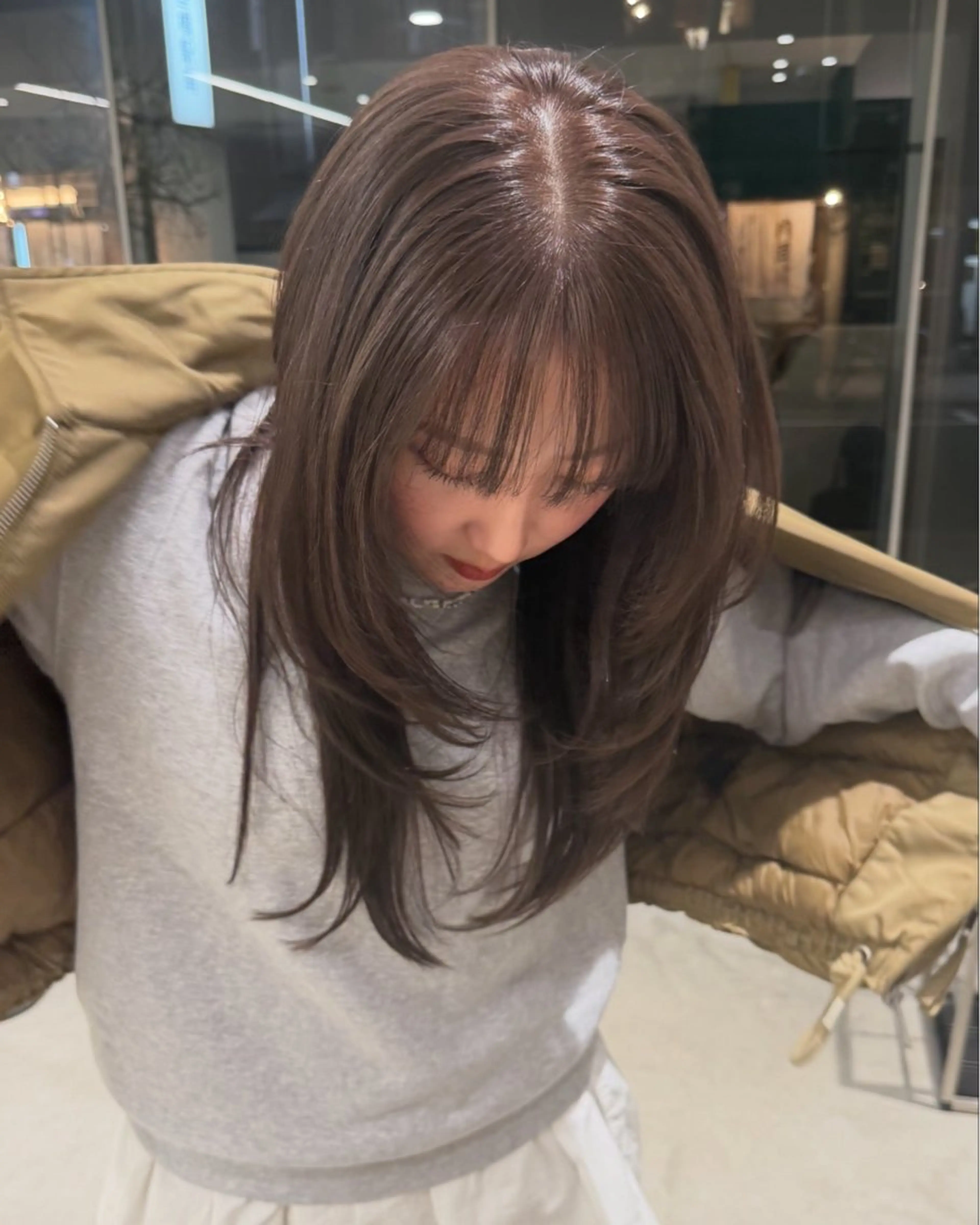 ロング カラー ベージュカラー ブリーチ ブリーチなしカラー カット ヘアカラー トリートメント M Hair Salon所属・淀屋橋レイヤーパーマ ハッシュ/ASARIのヘアスタイル