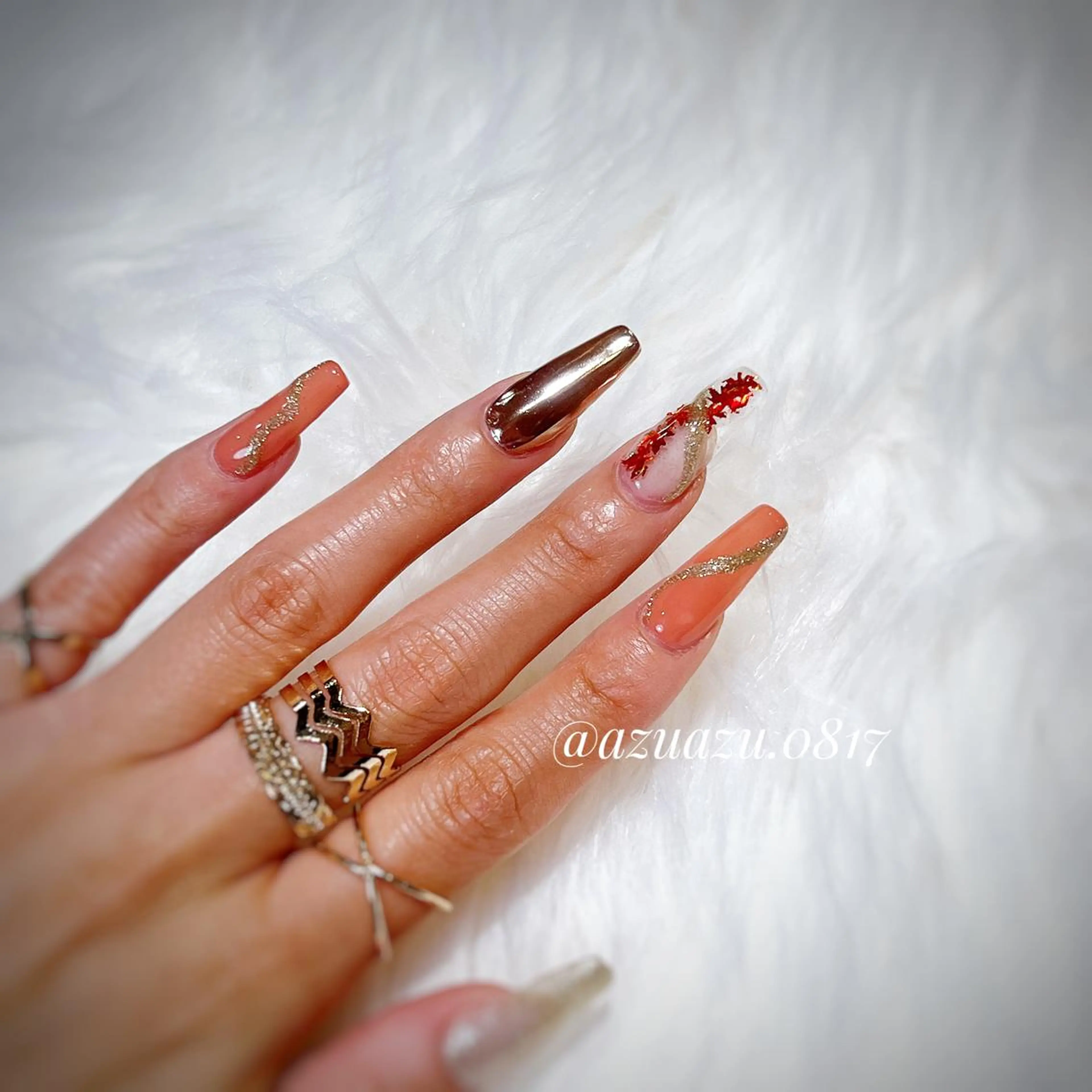 ネイル スカルプネイル hair&nail ROOTS所属・ﾍｱﾒｲｸ&ﾈｲﾙ ♥️Azuのネイルデザイン