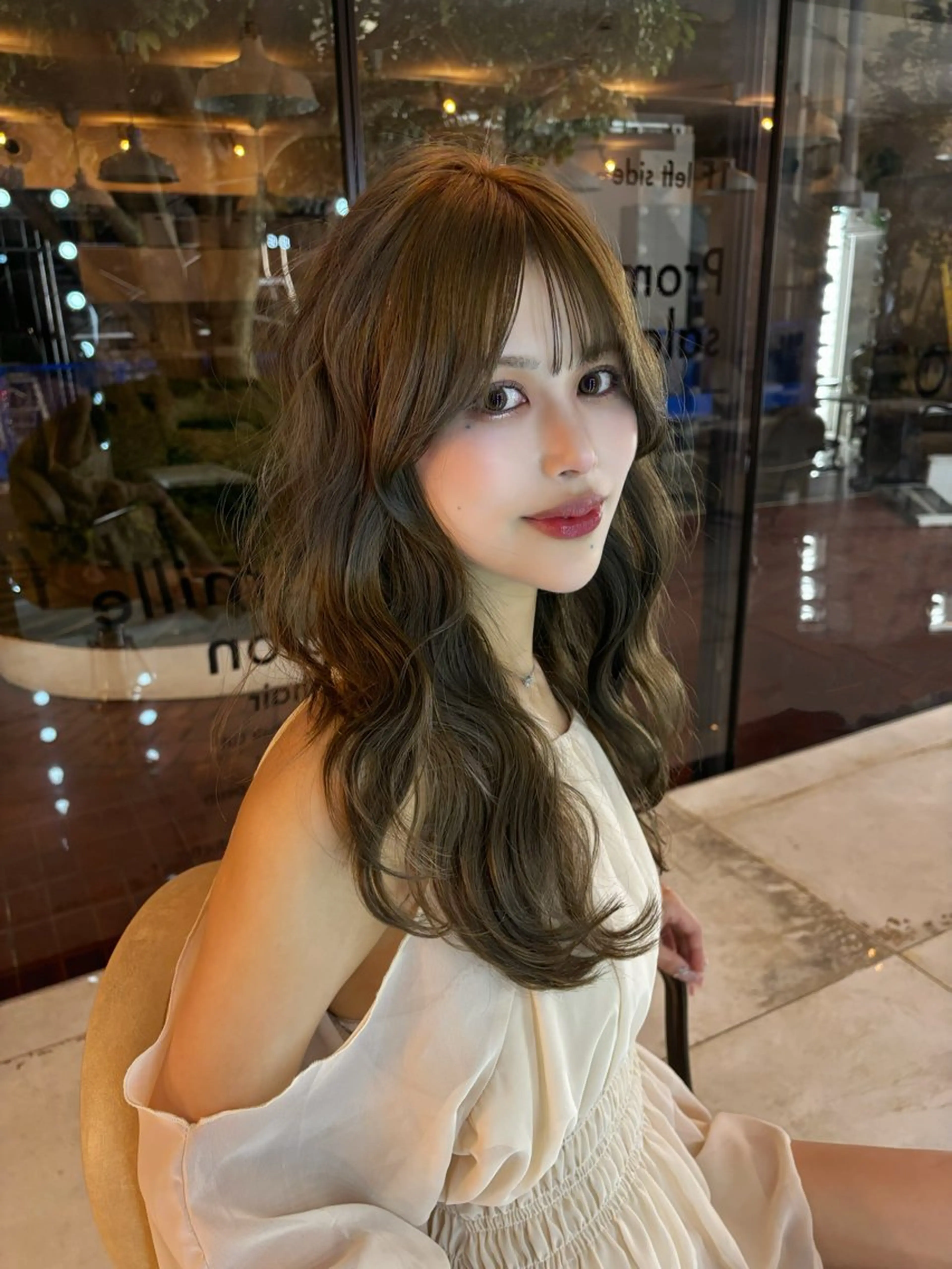 ロング カラー ヘアカラー トリートメント ヘッドスパ ヘアセット HARUNA/原宿/ デザイン/カットのヘアスタイル