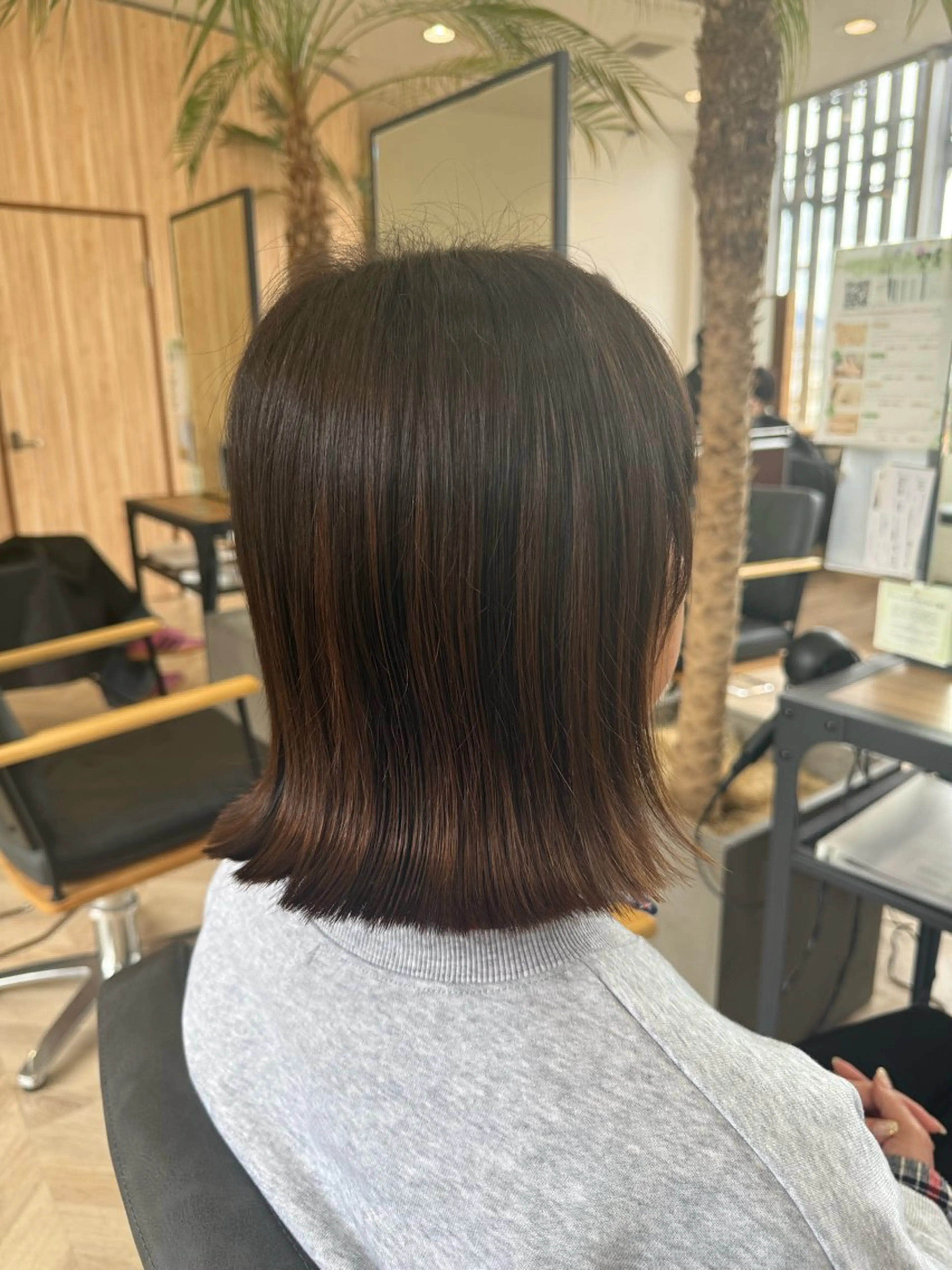 ミディアム 切りっぱなしボブ ボブ disco hair AVEDA所属・中島 姫翠のヘアスタイル