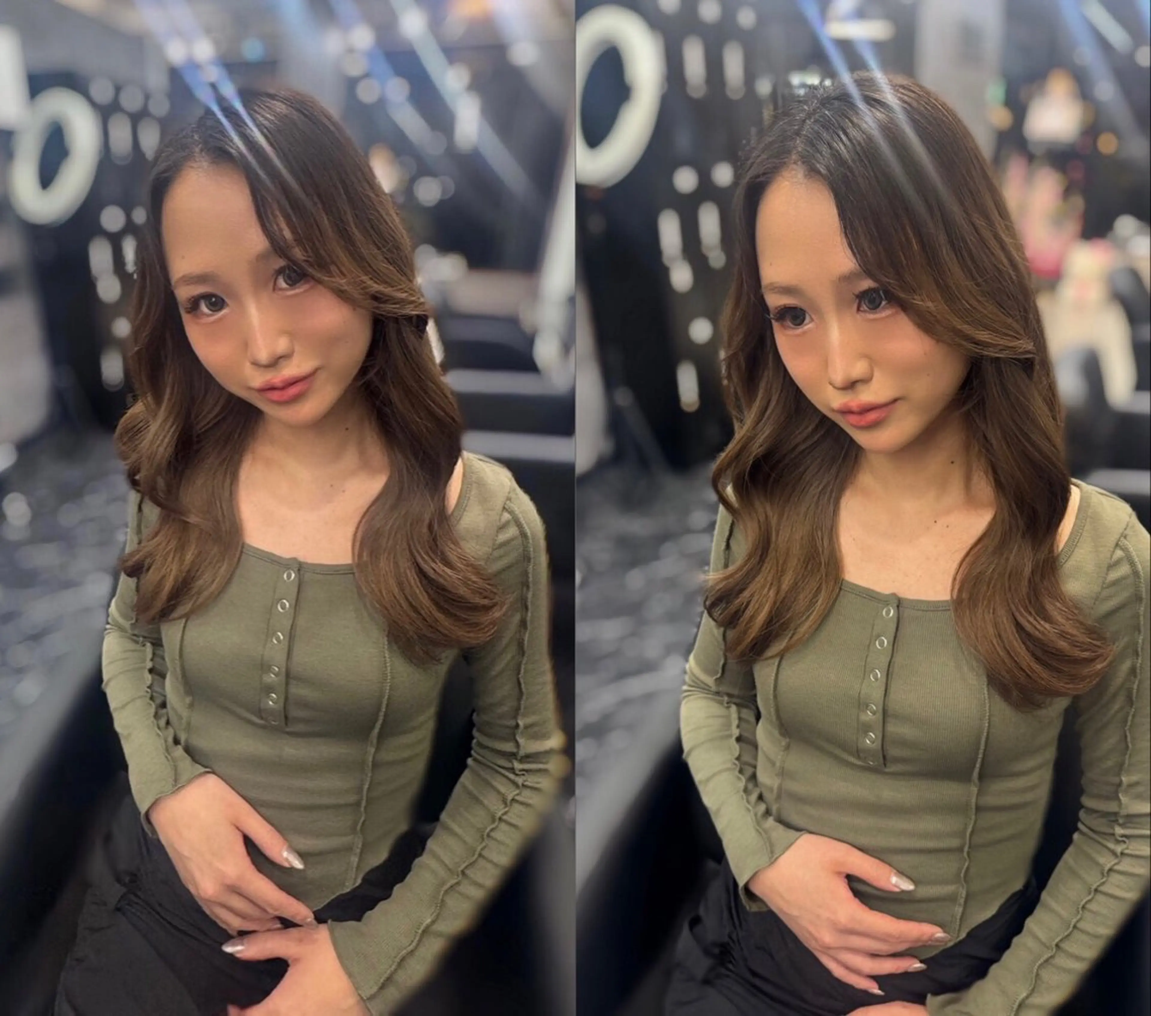 ロング カラー ヨシンモリ UNDRvr ユズのヘアスタイル