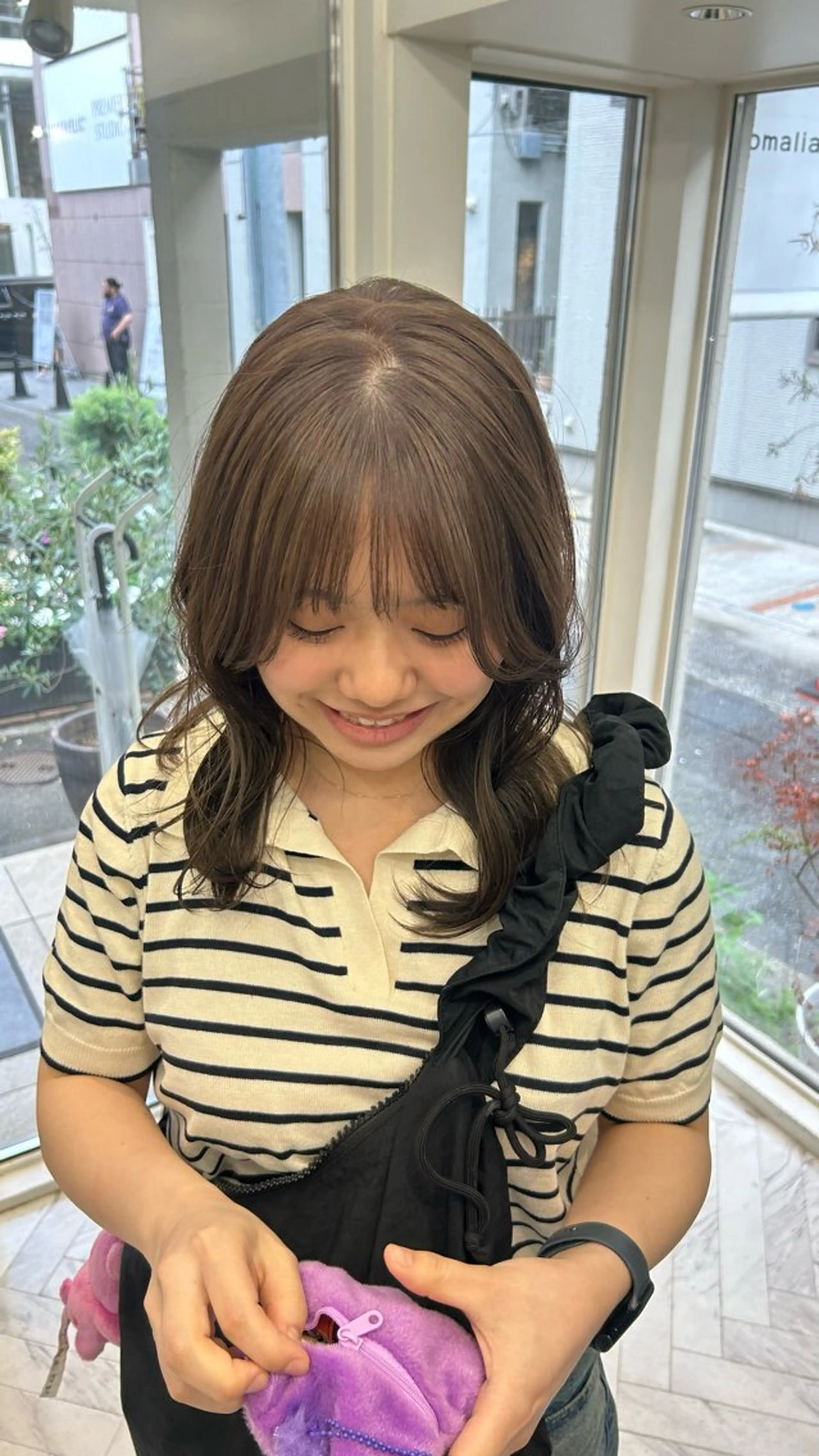 ミディアム カラー ヘアカラー トリートメント じゅわっと暖色カラー 🍊Moemiのヘアスタイル