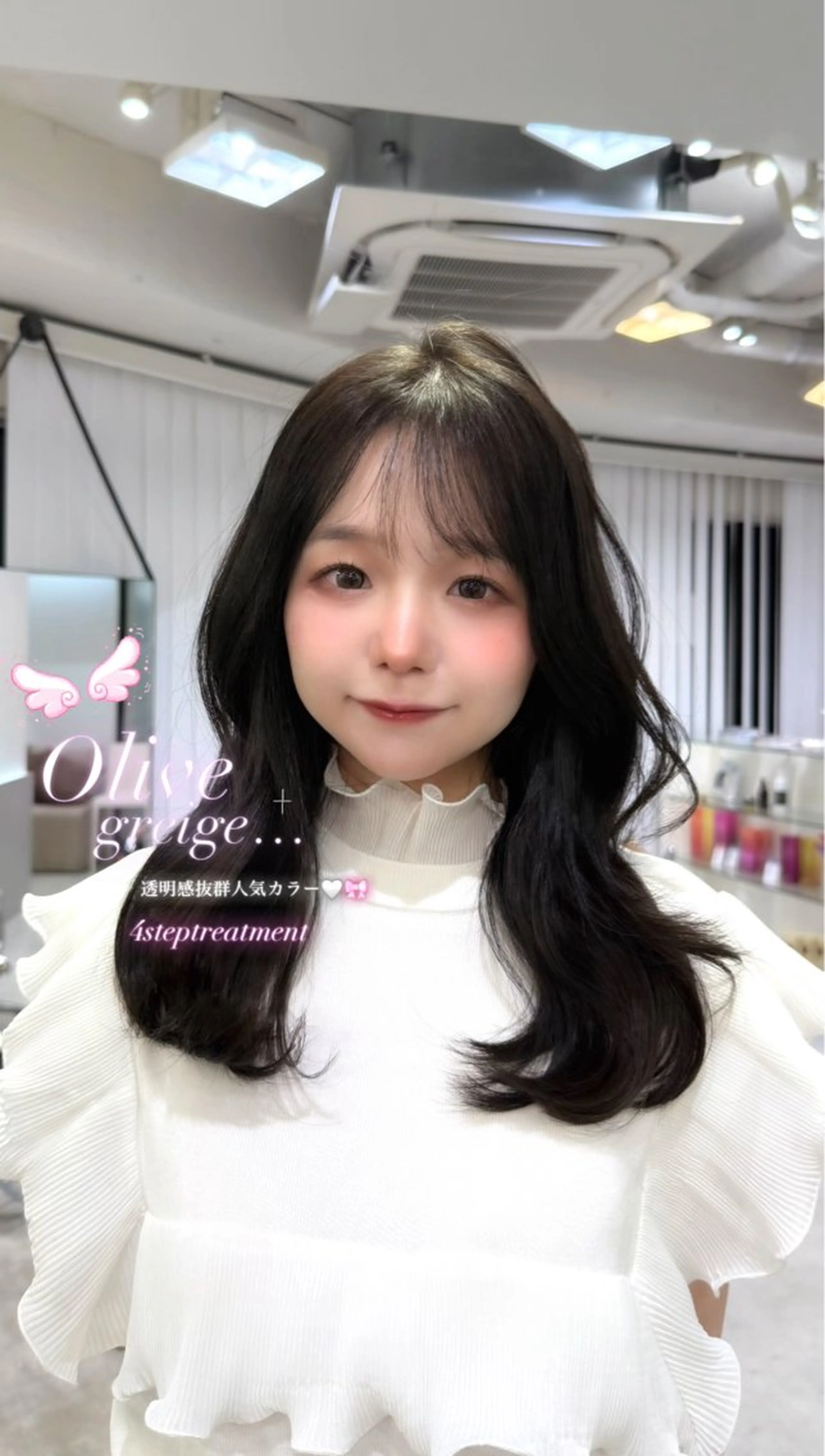 セミロング カラー 透明感カラー グレージュ オリーブグレージュ オリーブグレー 透明感カラー/ RIKO🌺🥥のヘアスタイル