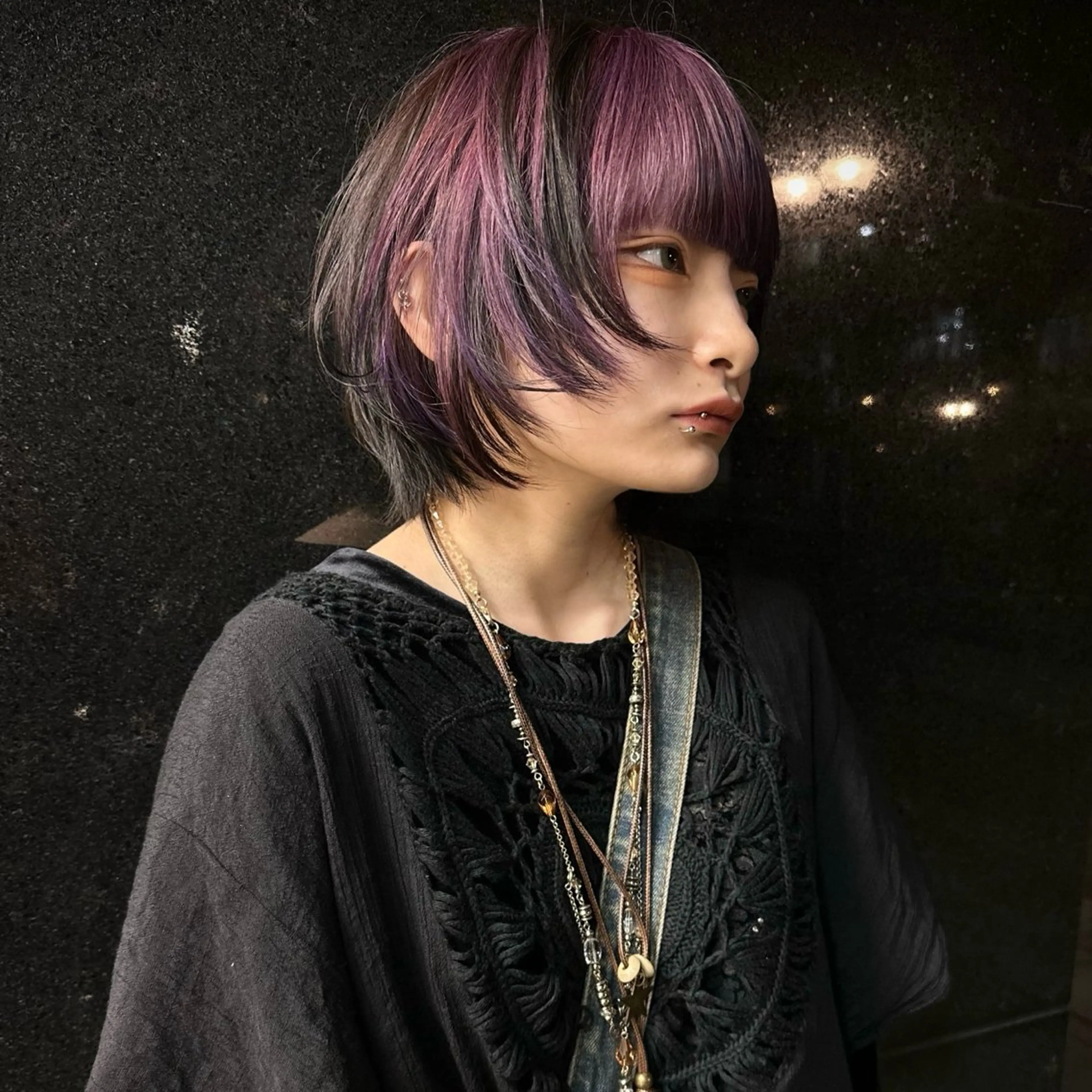 ショート カラー デザインカラー ショートヘア ウルフカット mellow所属・顔周りデザイン/ ハイトーン/多田悠馬のヘアスタイル