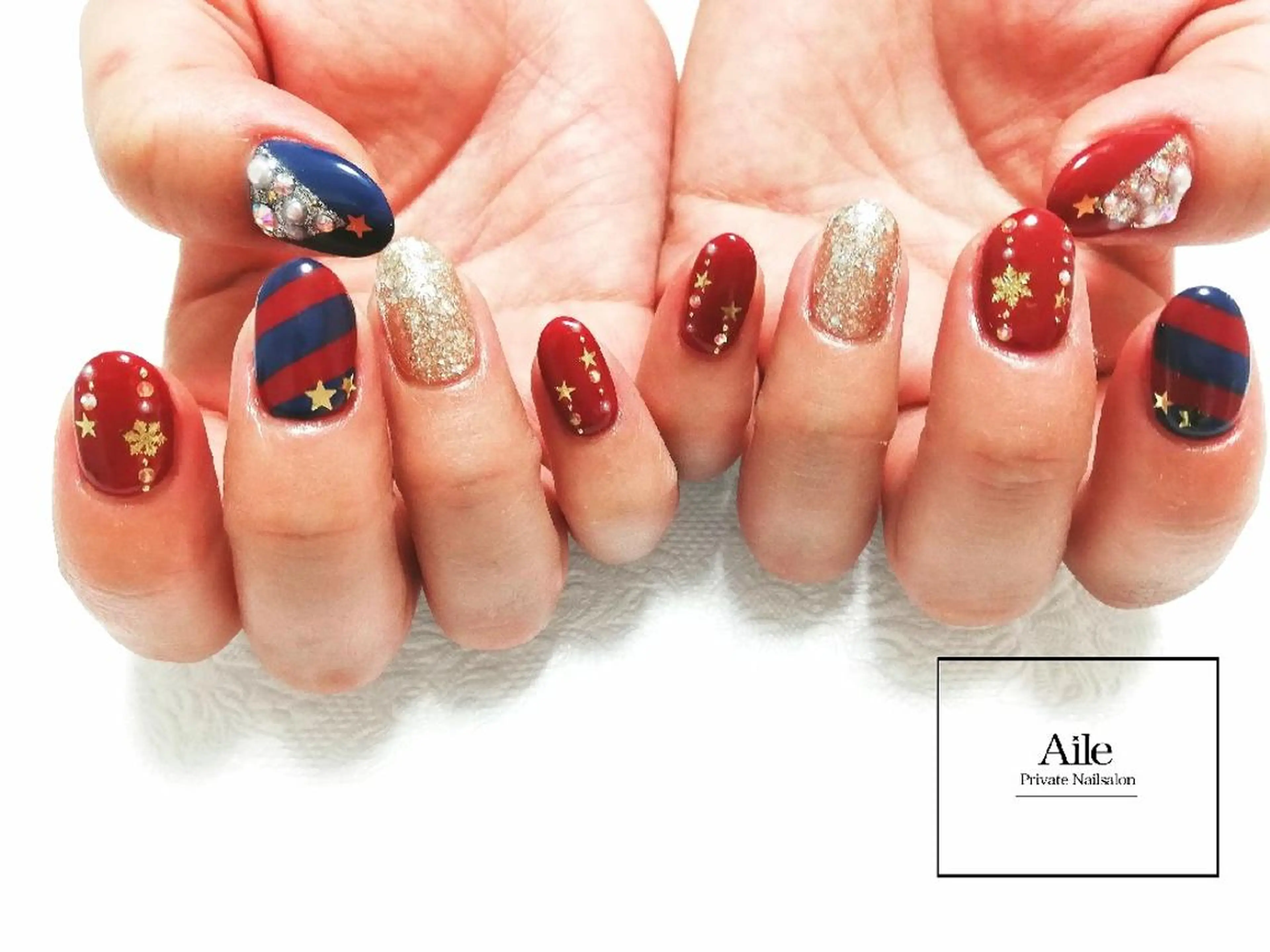 ネイル 冬ネイル クリスマス なが さきのネイルデザイン