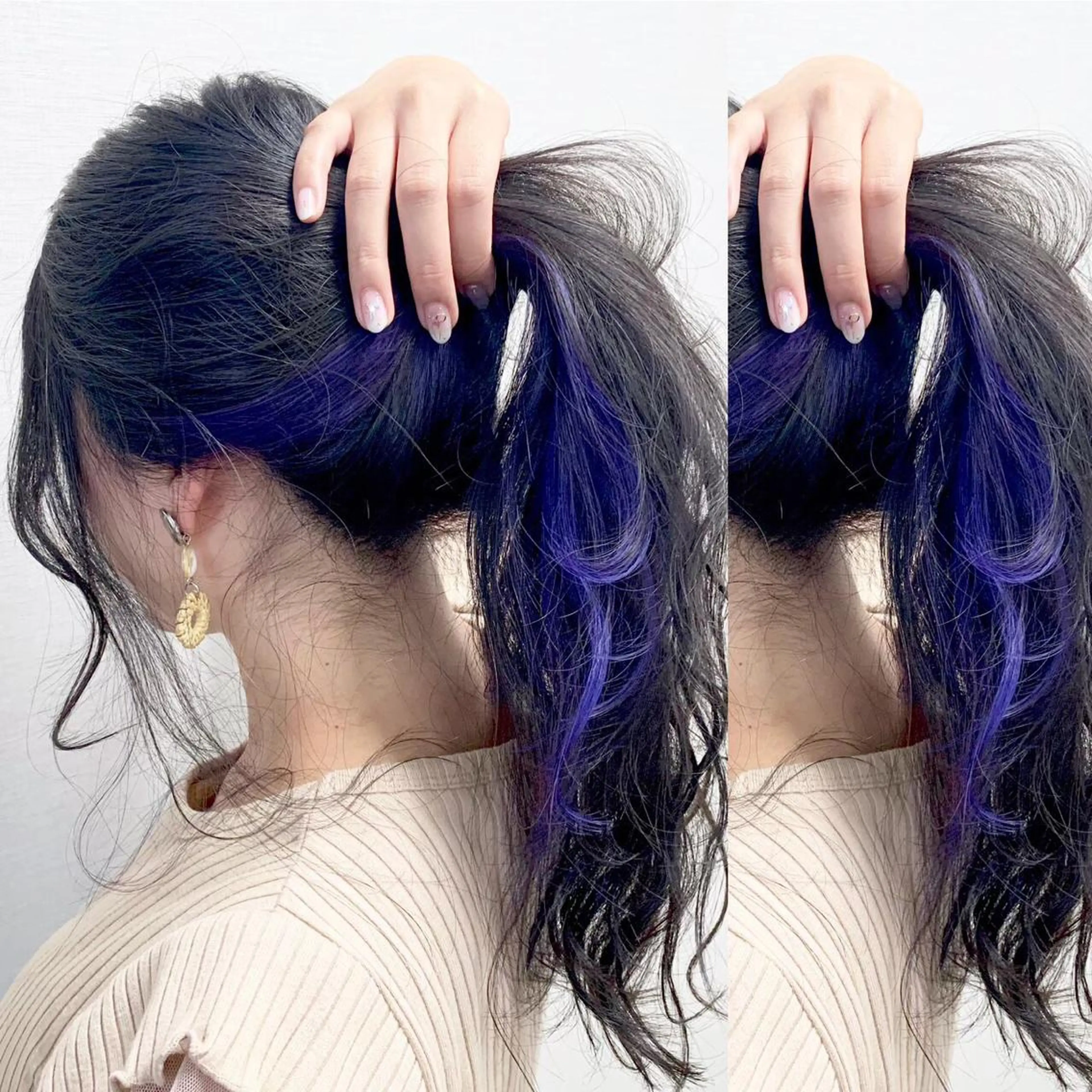 セミロング カラー JuNブリーチに 縮毛矯正するプロのヘアスタイル