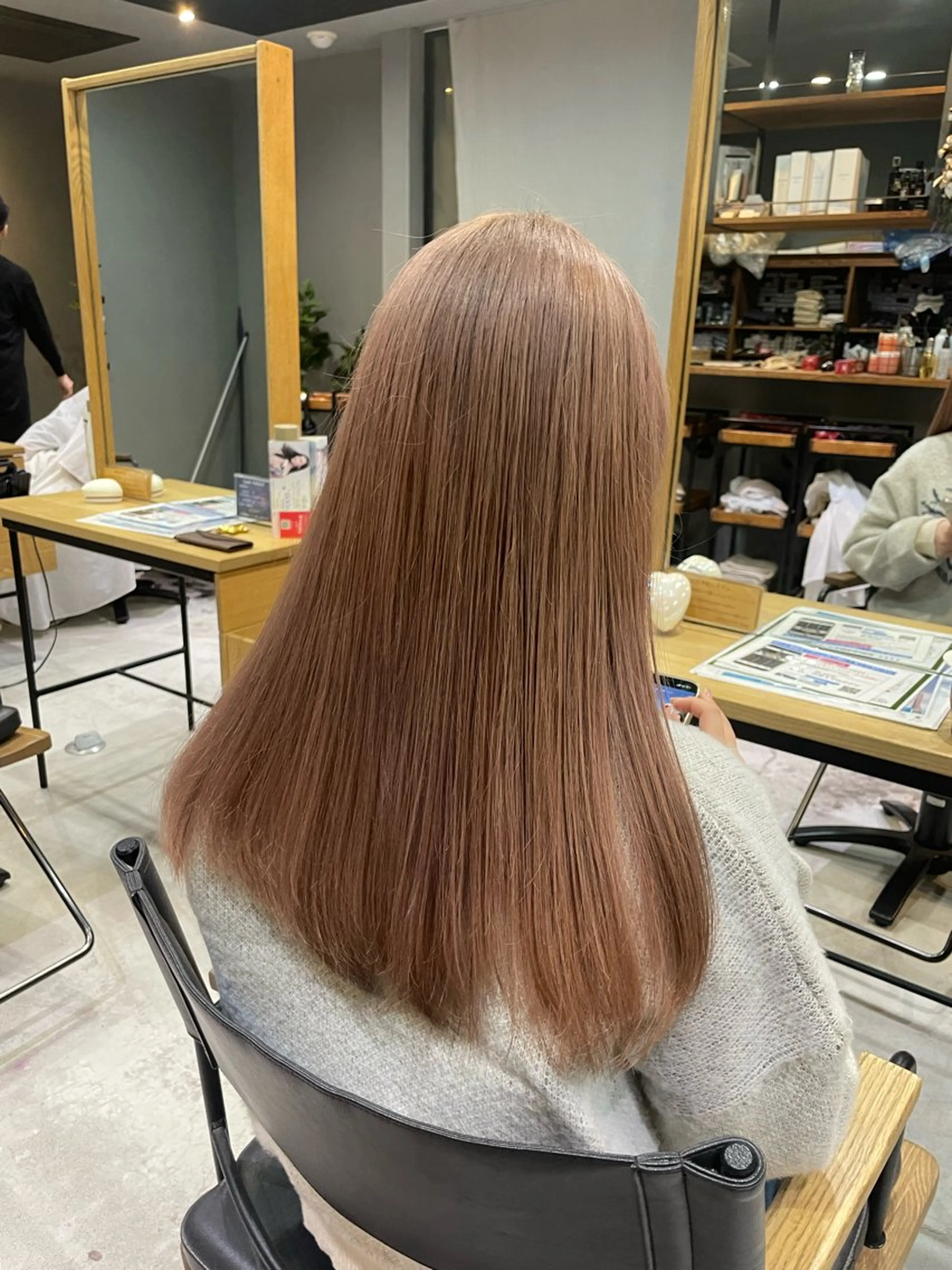 セミロング カラー ヘアカラー トリートメント 透明感/艶髪カラー/ 韓国/rinaのヘアスタイル