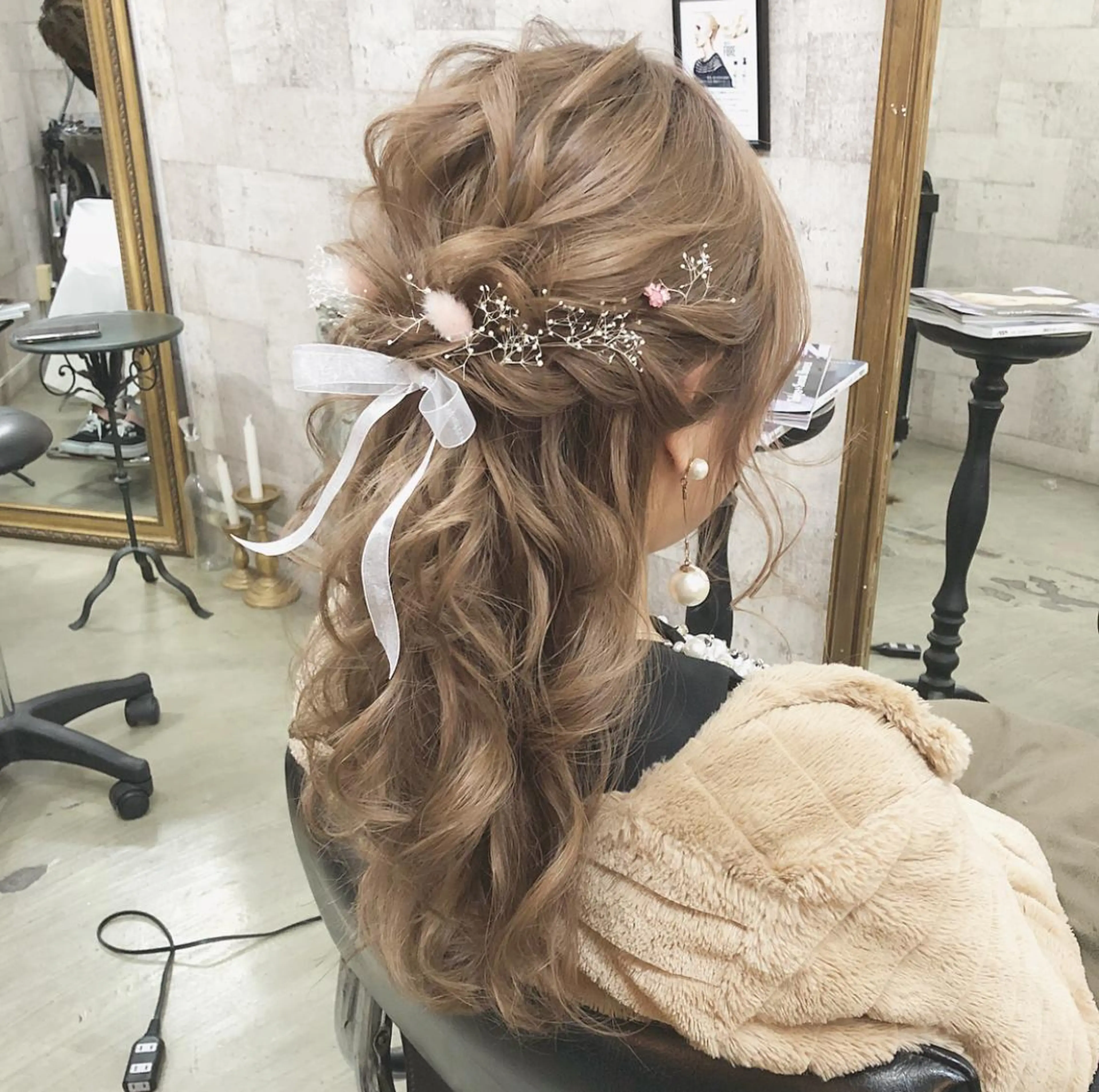 セミロング ヘアアレンジ ハーフアップ autre所属・大久保 ひでなりのヘアスタイル