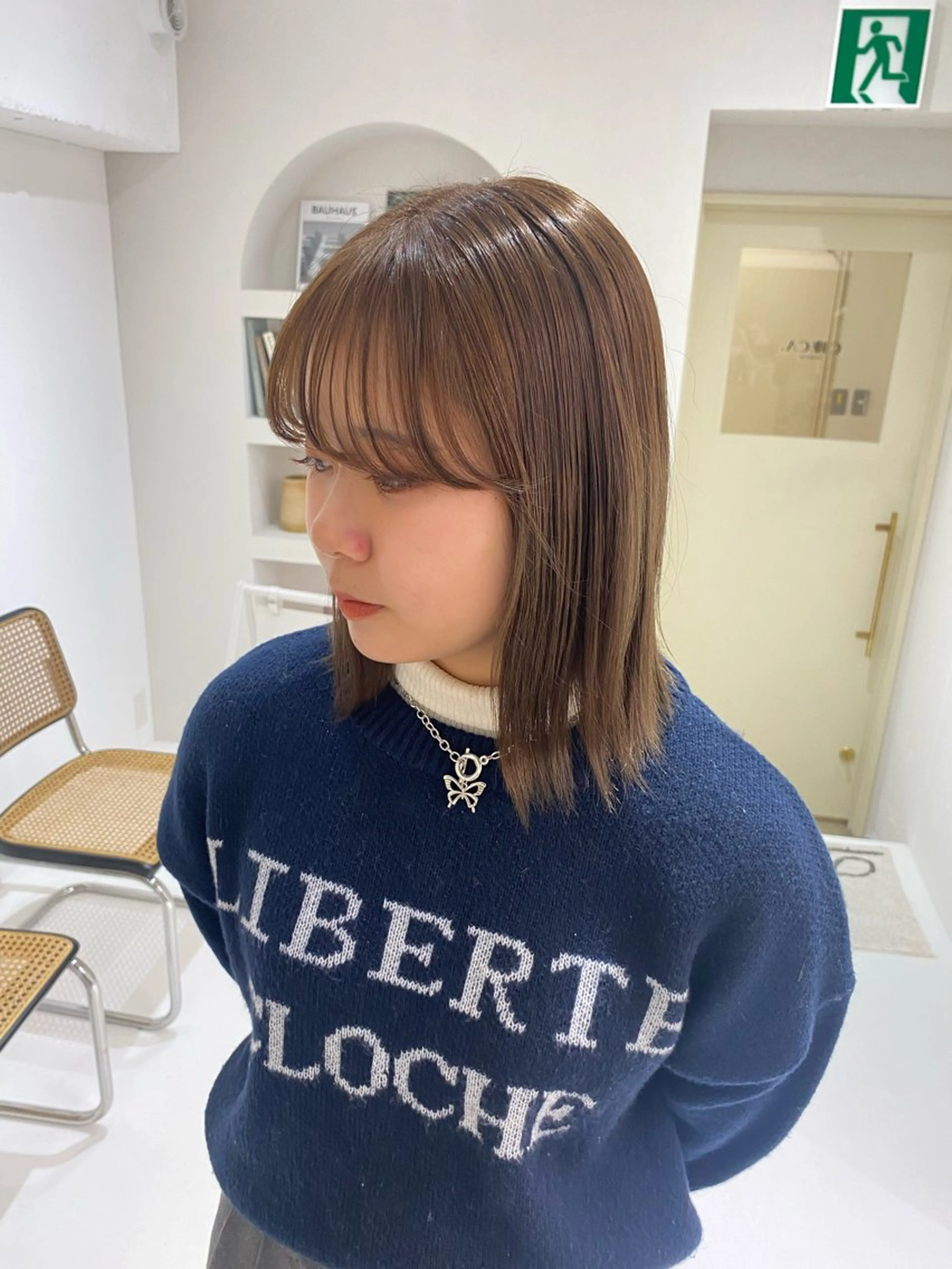 ミディアム カラー ベージュカラー ブリーチ 透明感カラー ブリーチなしカラー 暖色、透明感カラー/ 杉本花🌼のヘアスタイル