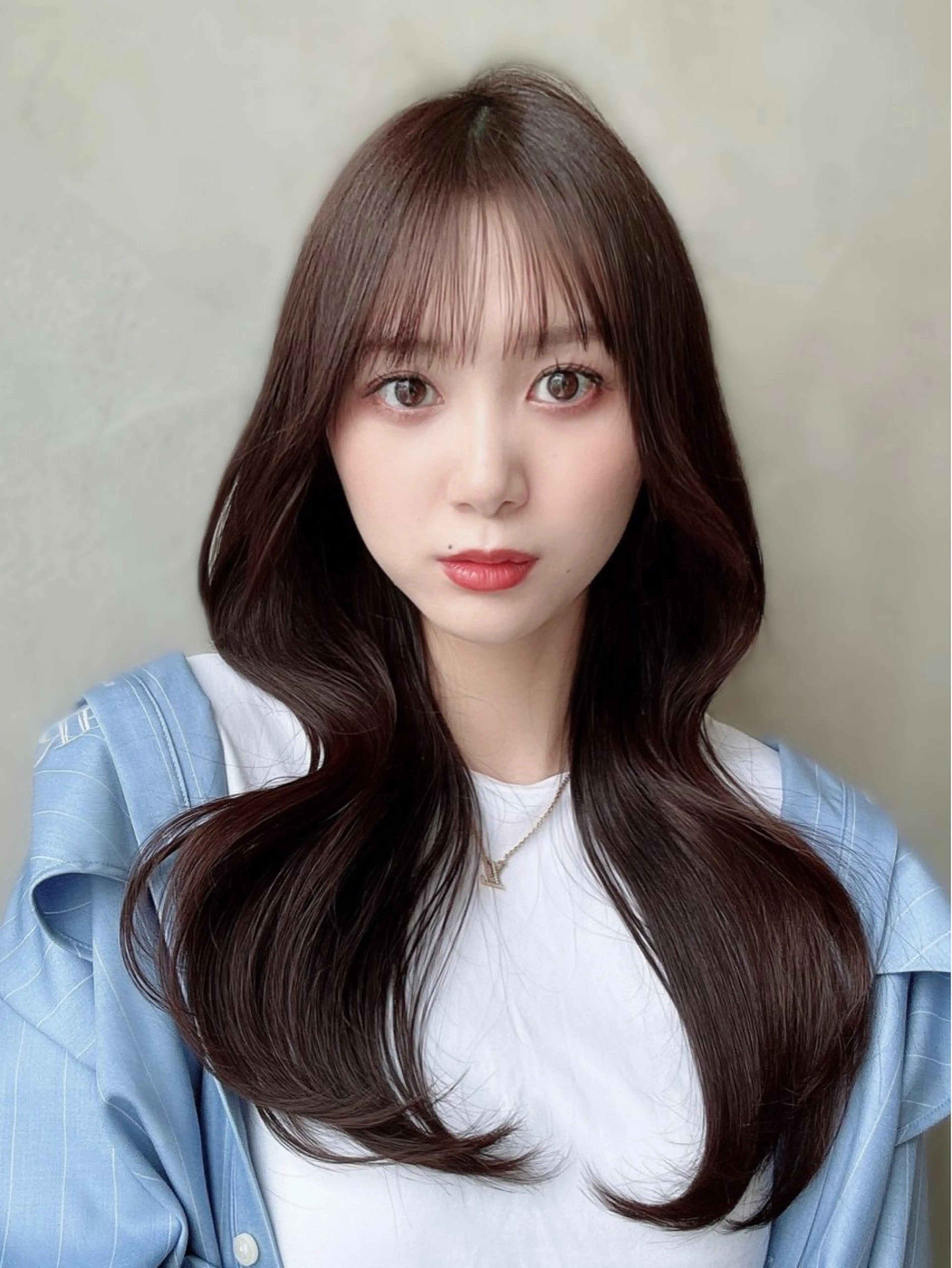 ロング カラー パーマ カット ヘアカラー トリートメント 新宿✨顔周りカット 韓国ヘア/坂本亜裟海のヘアスタイル