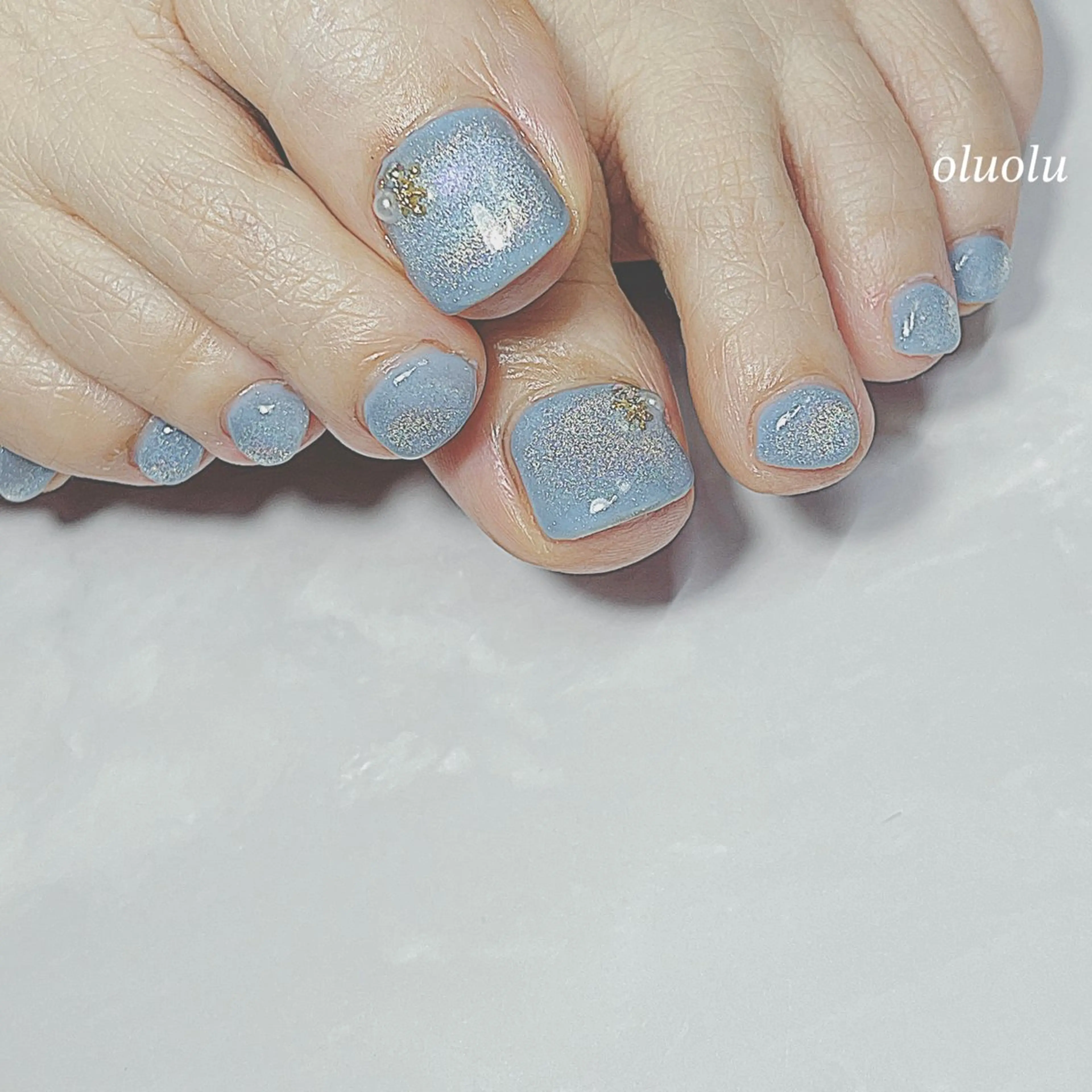 ネイル アートネイル フットネイル マグネットネイル ニュアンスネイル フットネイル 大村 紬華のネイルデザイン