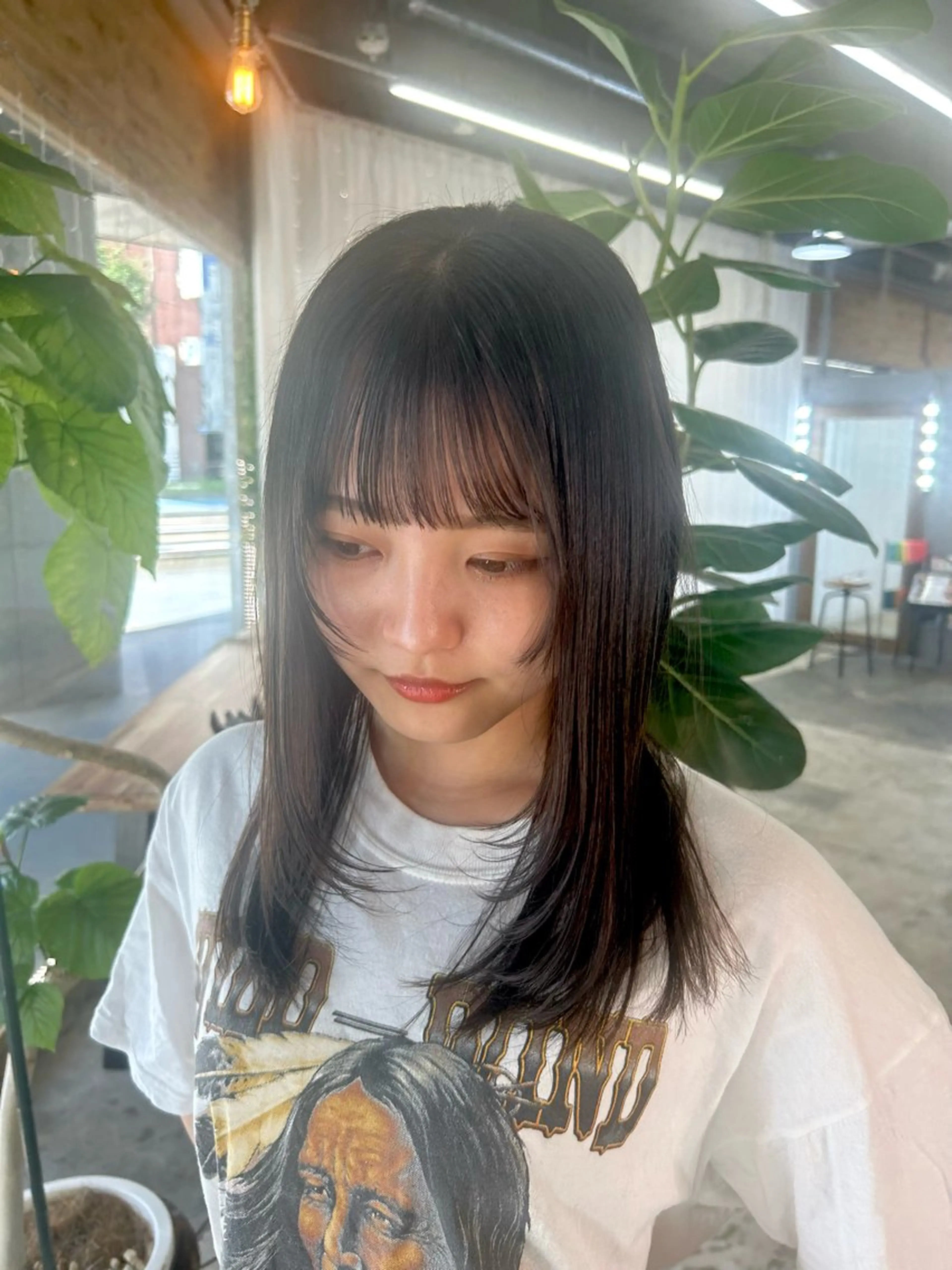 セミロング 顔まわりレイヤー 顔周りカット レイヤーカット カット ヘアカラー トリートメント VISUALIST所属・小倉/レイヤー/ 顔周りカット/naoのヘアスタイル