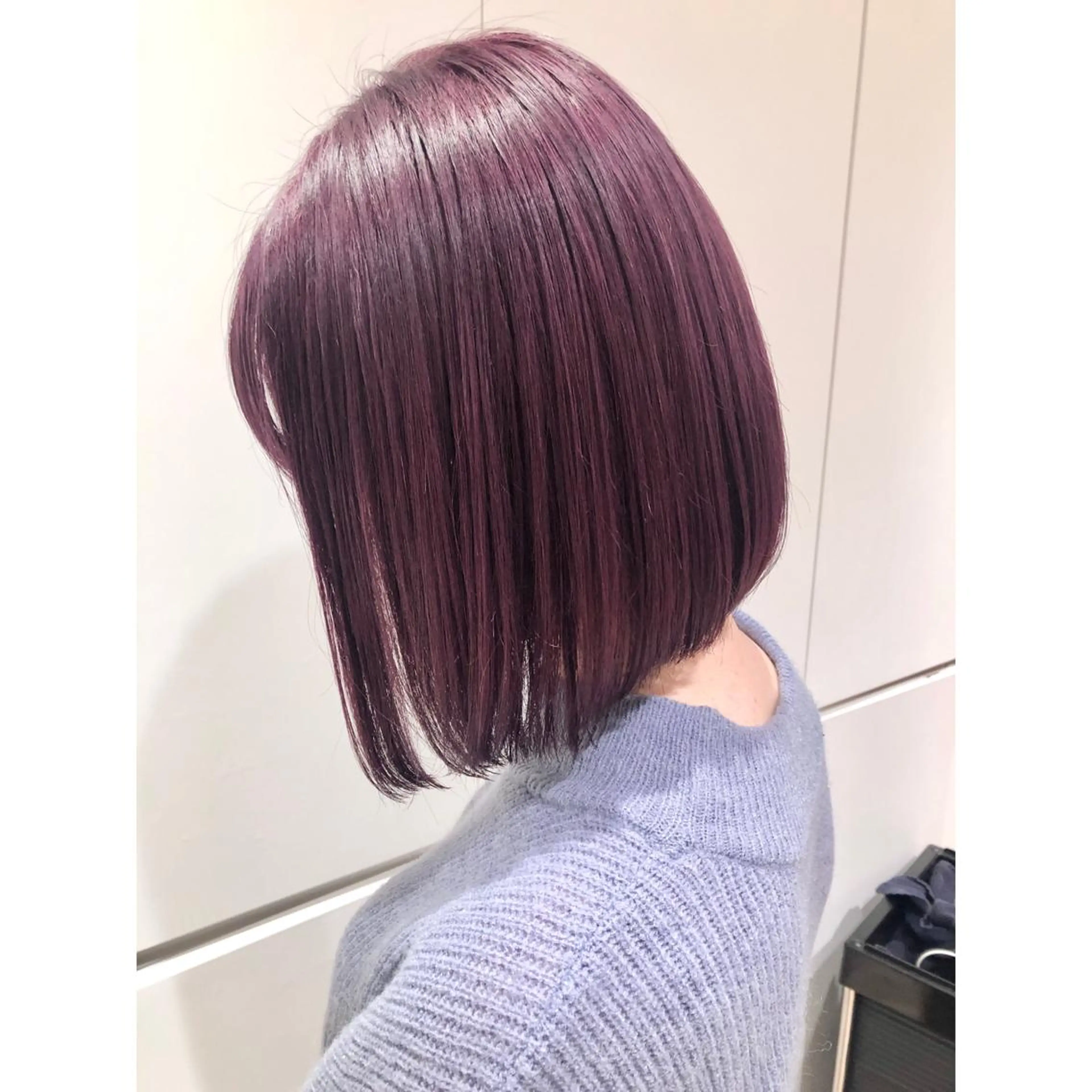 ミディアム カラー ブリーチ カシス ハイトーンカラー ピンクカラー バイオレットカラー 推しカラー✨ オタク美容師ユウカのヘアスタイル