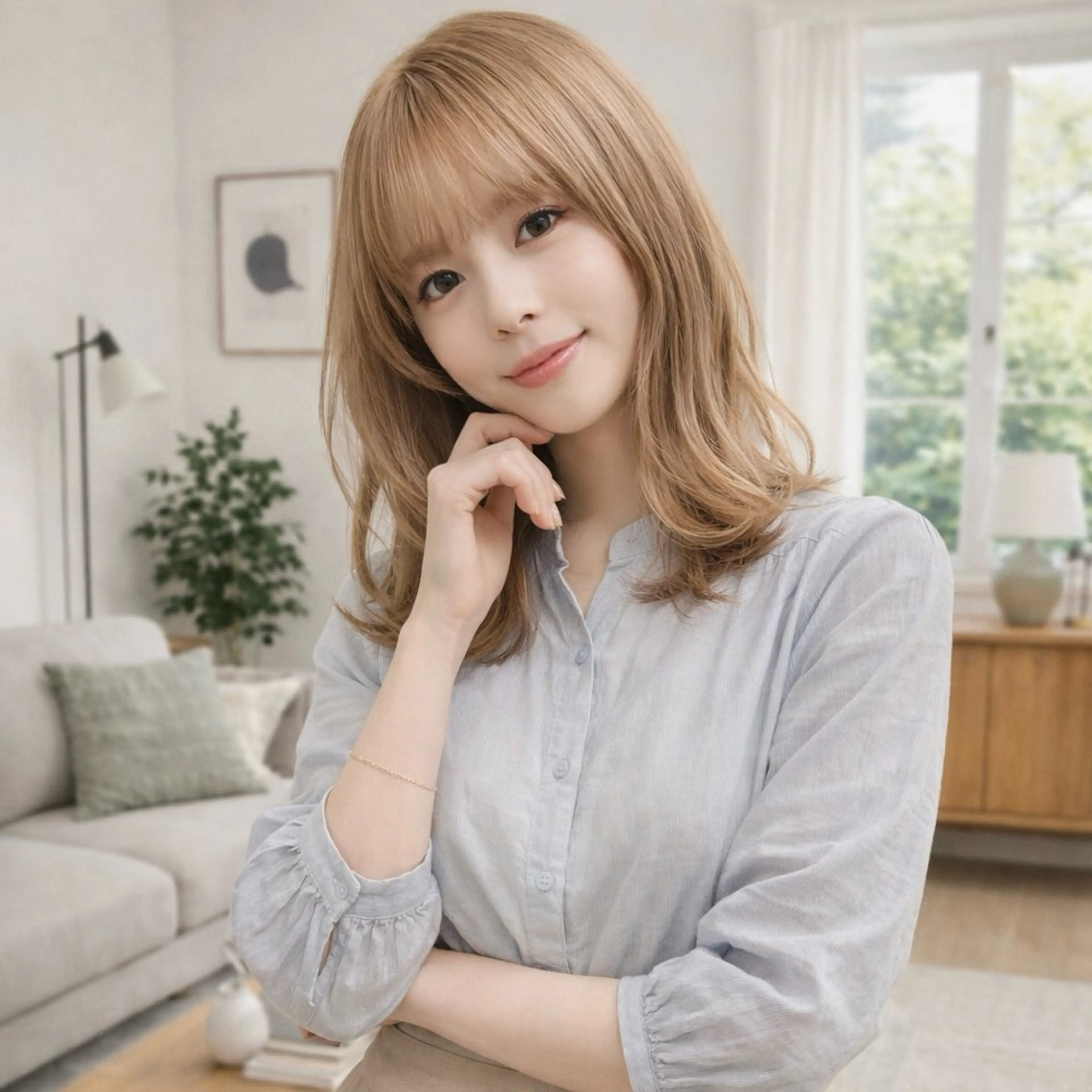 ミディアム カラー ヘアカラー 一ノ瀬 暁のヘアスタイル