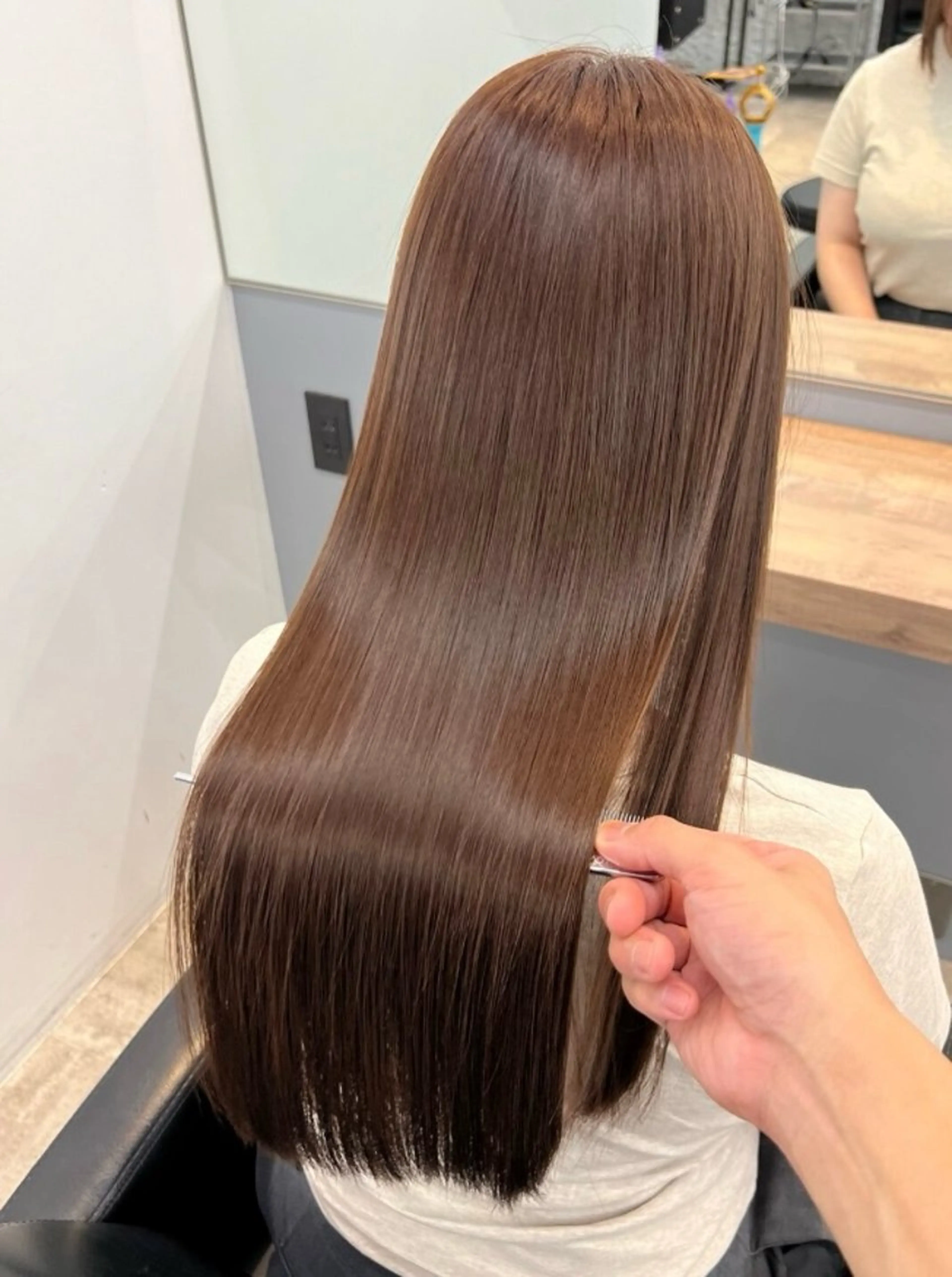 ミディアム カラー パーマ カット 縮毛矯正 トリートメント ヘッドスパ ヘアセット 髪質改善/縮毛矯正/ 透明感🩵NANAのヘアスタイル