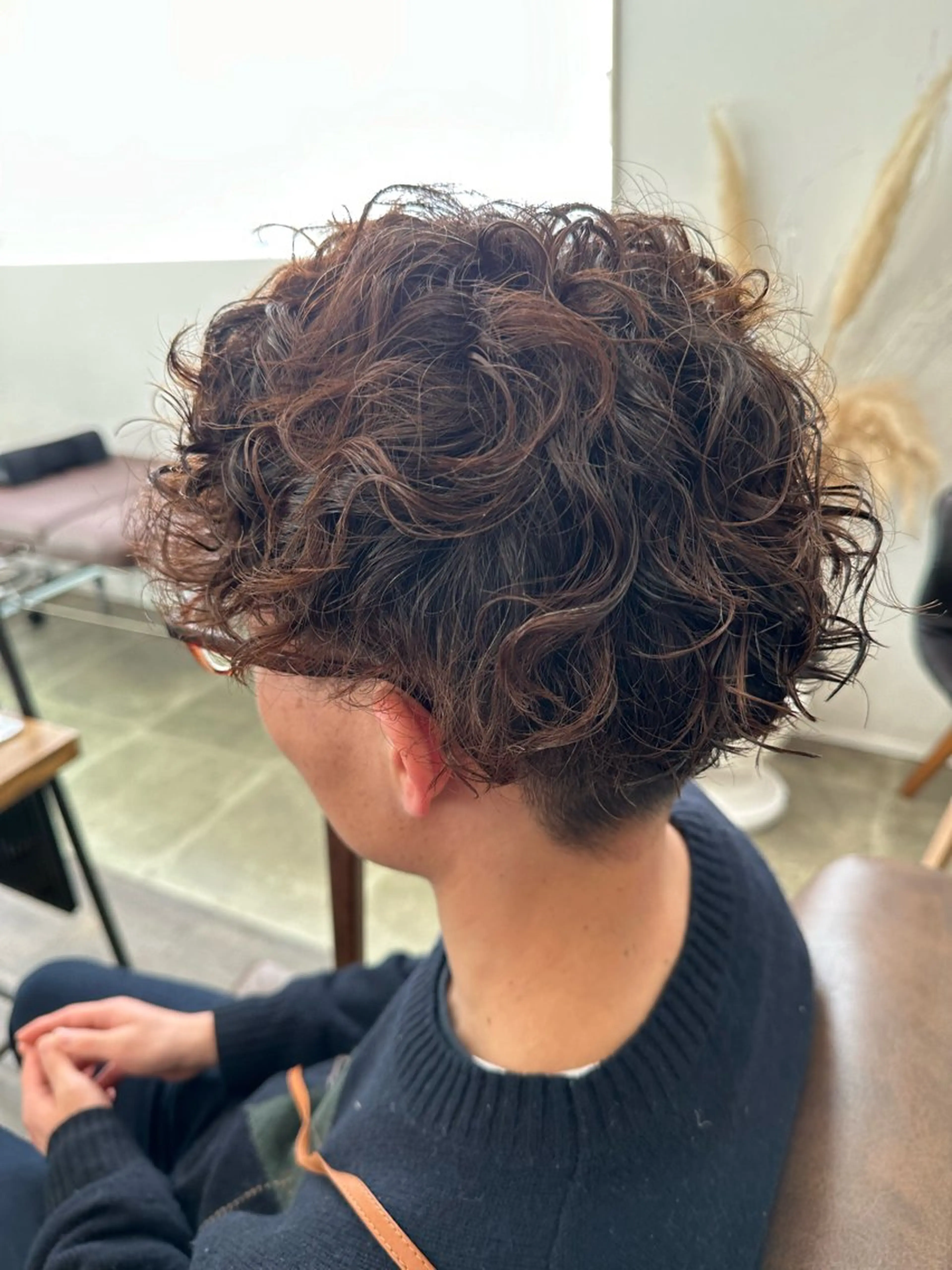 メンズ メンズパーマ プードルパーマ プードルパーマ 岩本みるか/ 暖色カラー/ベージュのヘアスタイル