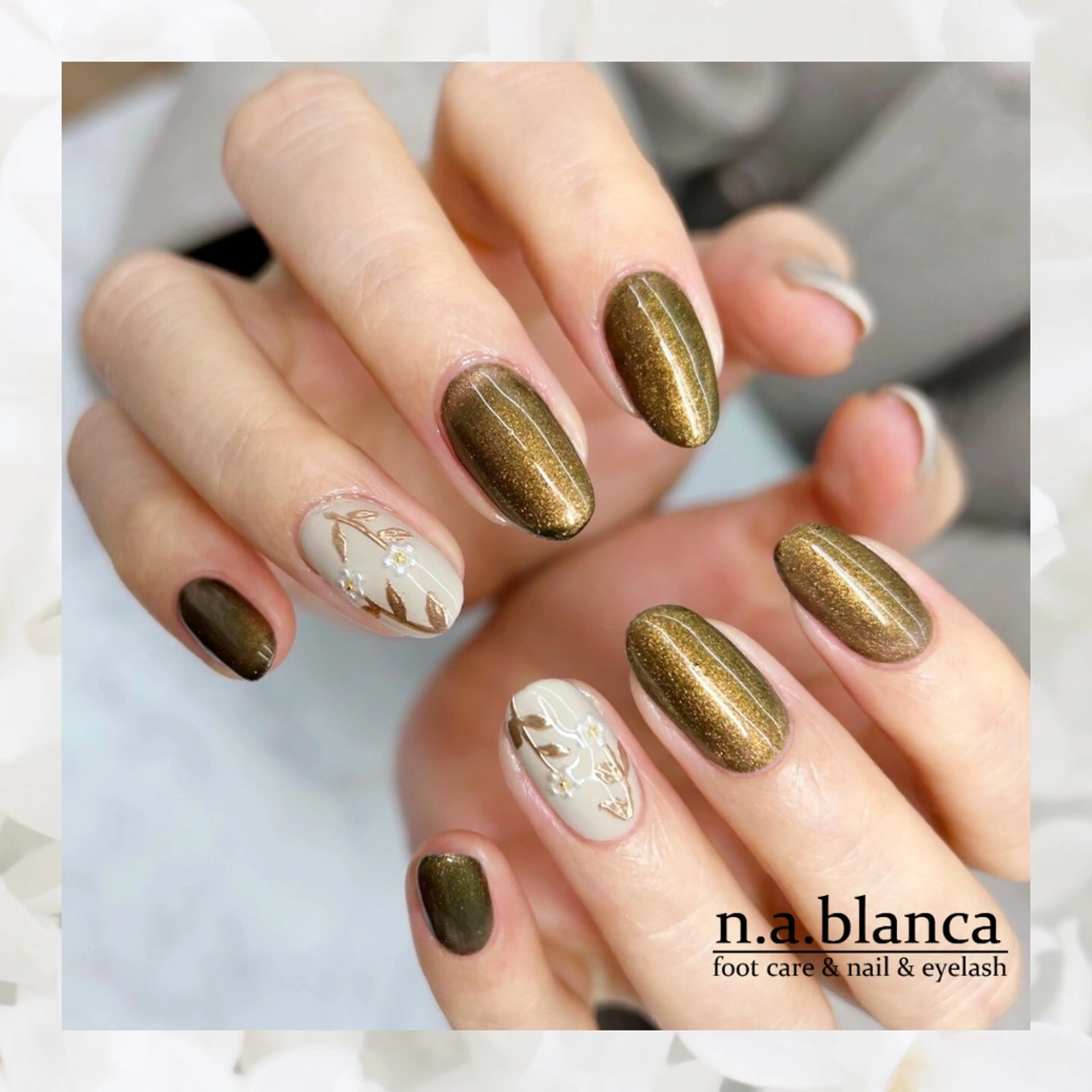 ネイル アートネイル ジェルネイル ミラーネイル 持ち込み blanca🌺 mayu(東白楽)のマツエク・マツパデザイン