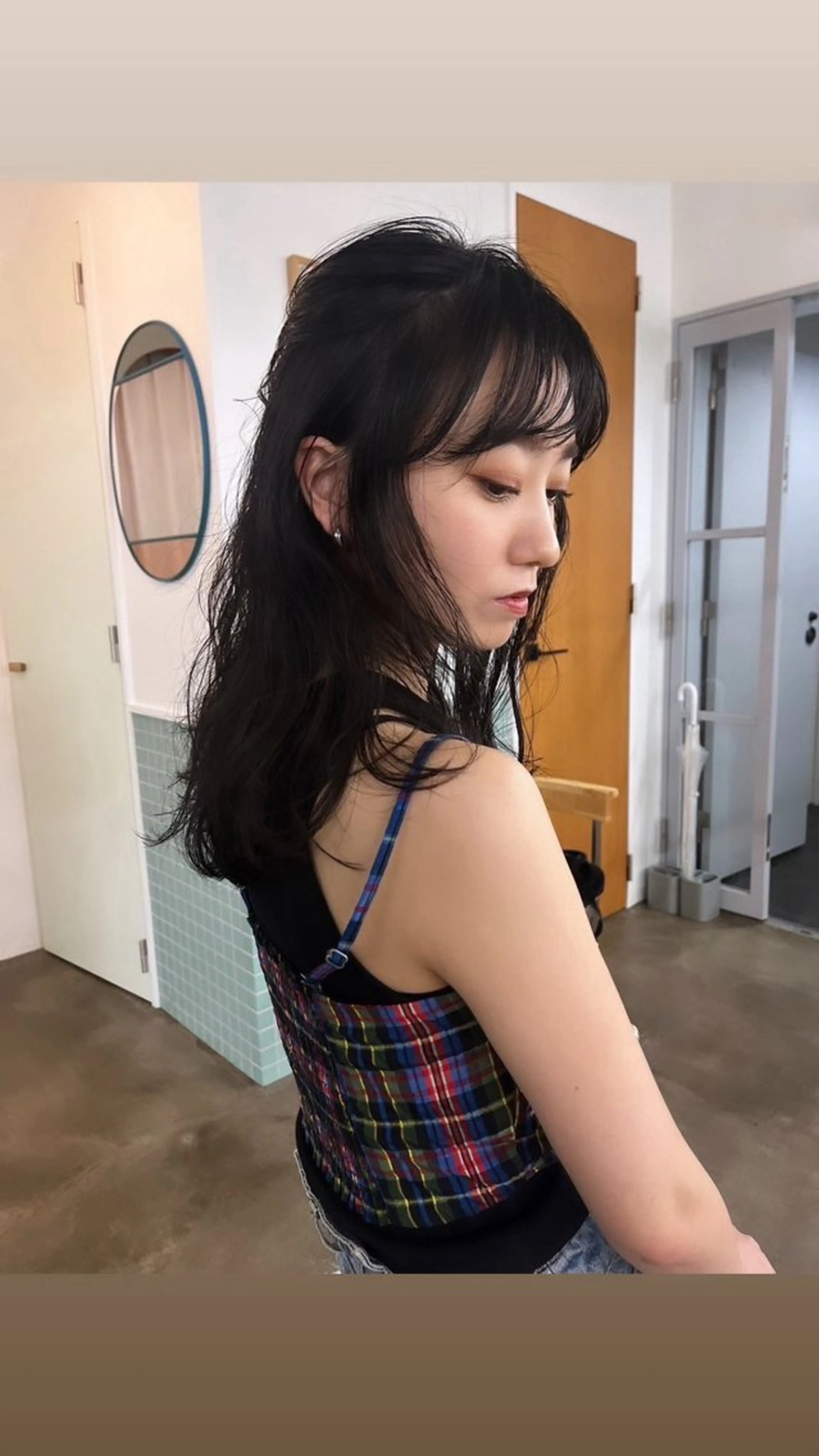 セミロング カラー レイヤー/ケアパーマ /ニュアンス/モードのヘアスタイル