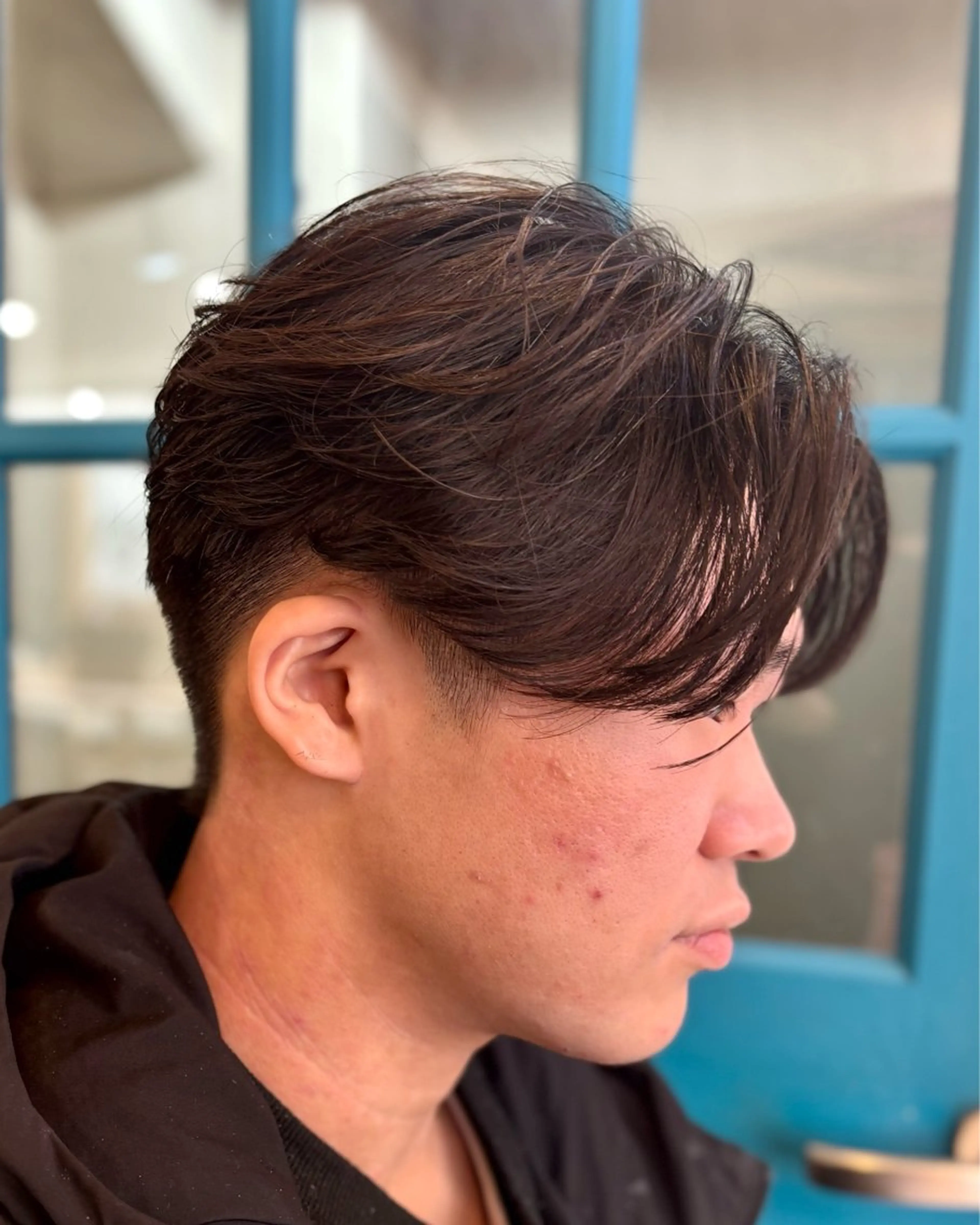 パーマ ニュアンスパーマ カット パーマ ショート、韓国メンズ ヘアのかつらぎのヘアスタイル