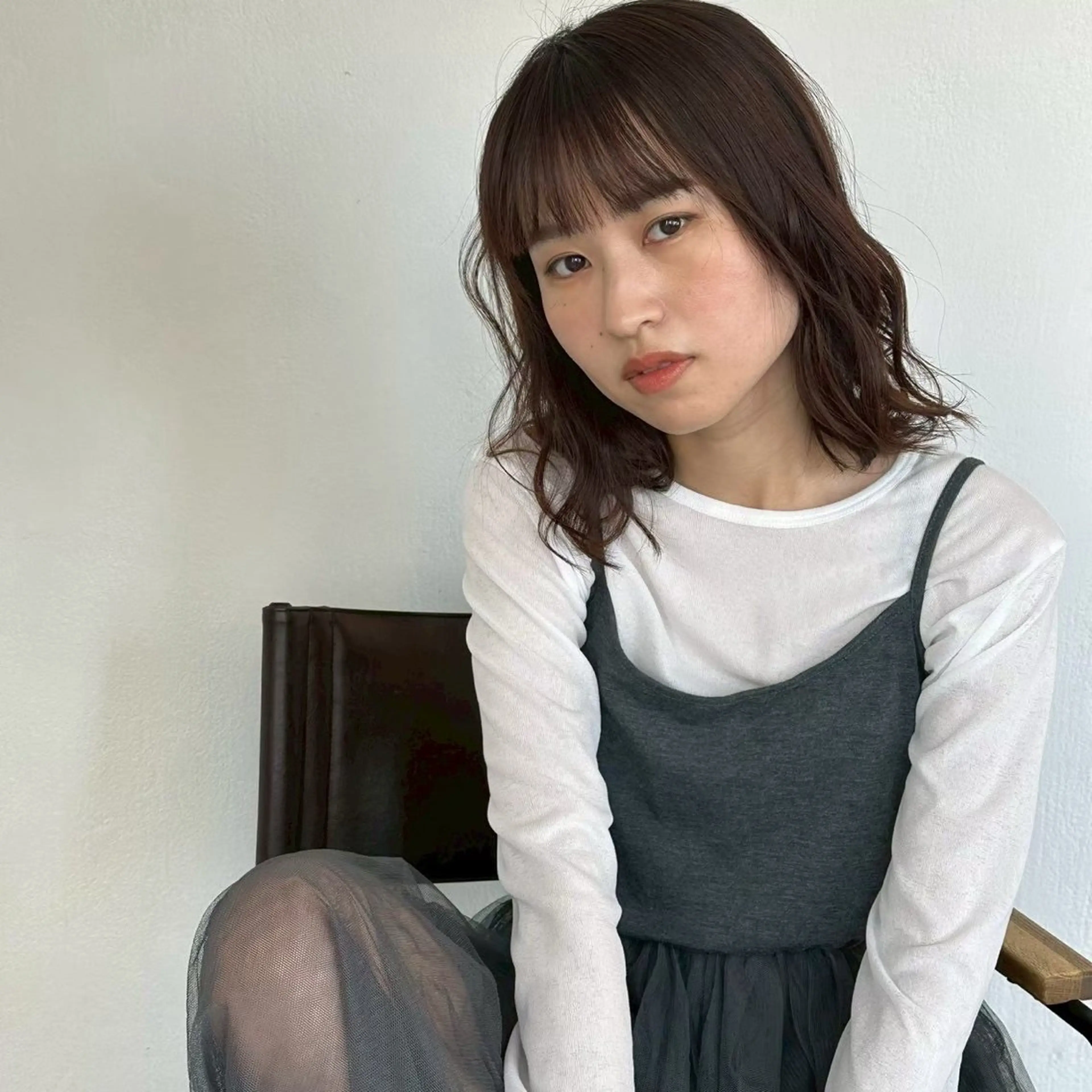 ミディアム カット ヘアカラー トリートメント 髪質改善/ 透明感/rinaのヘアスタイル