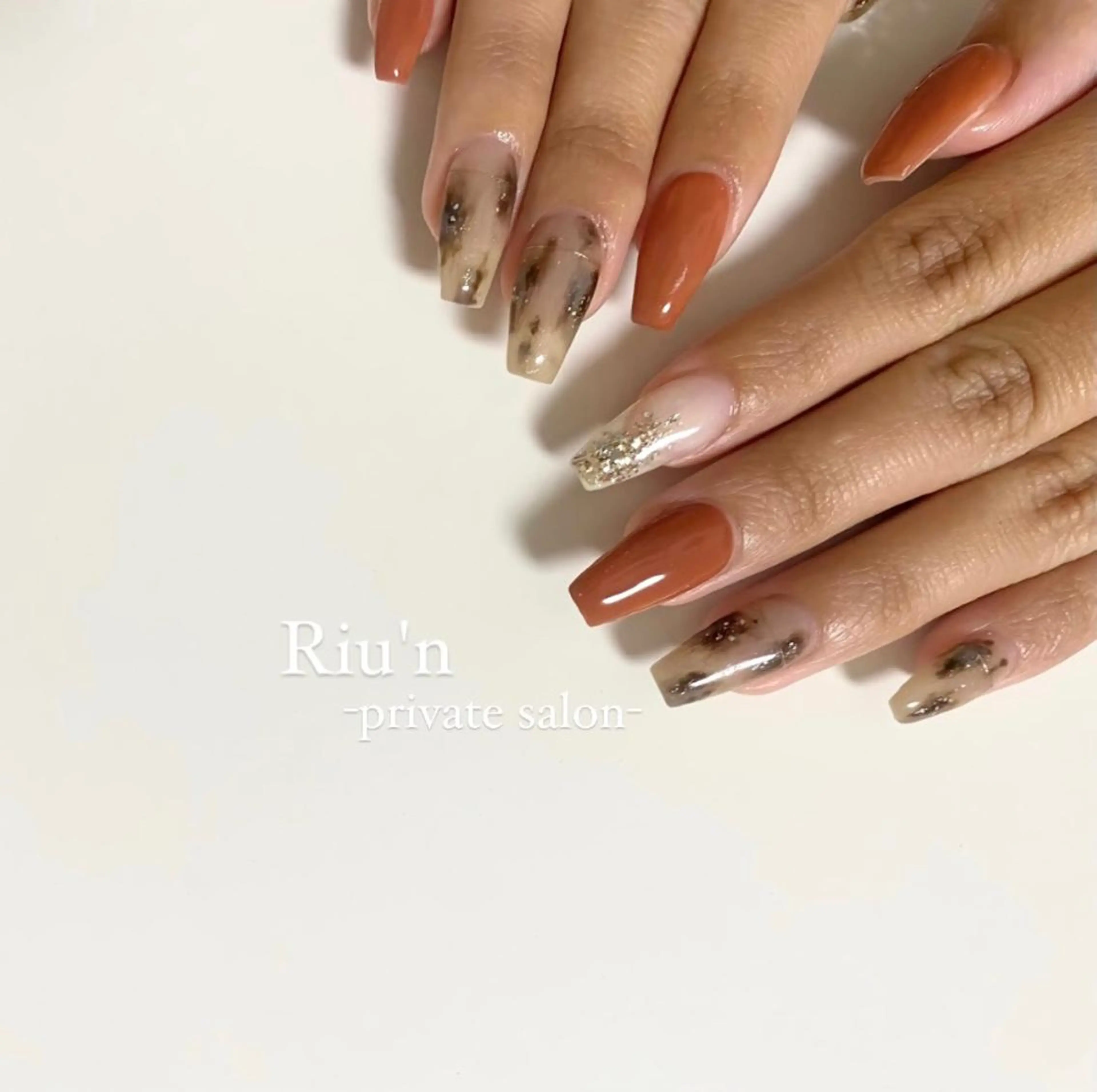 ロング ハンドネイル Riu*n -private-のネイルデザイン