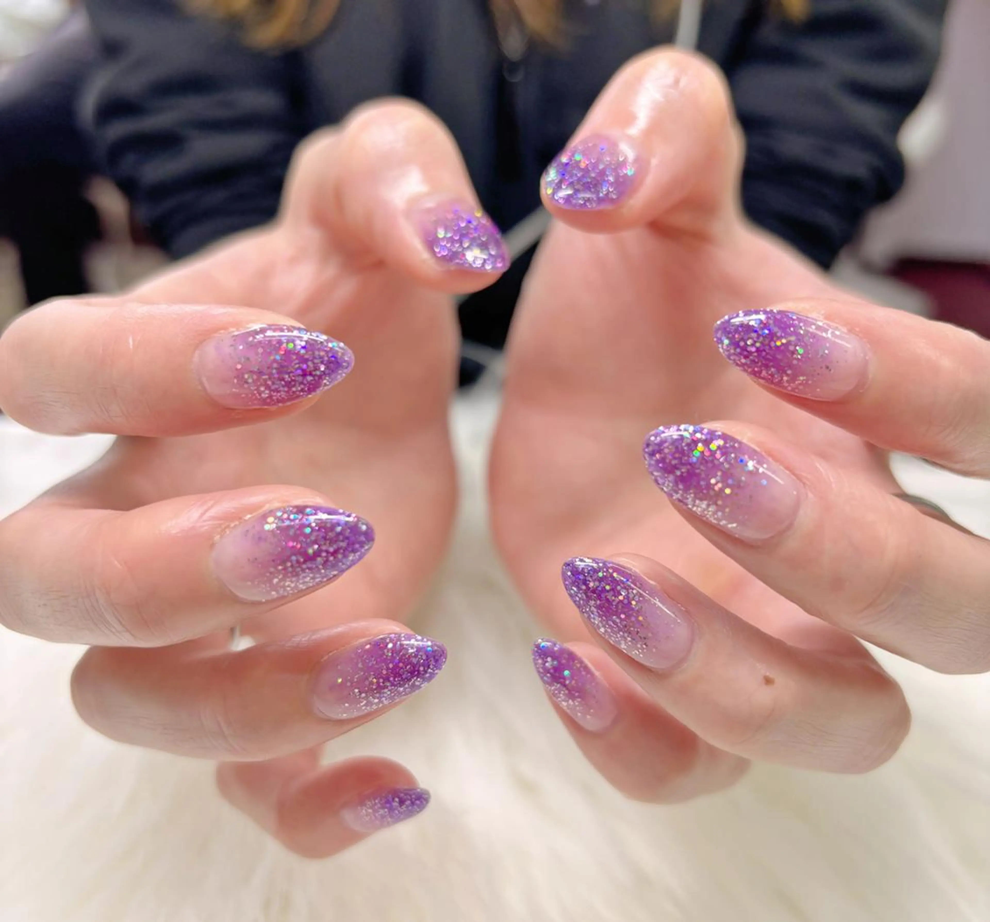 ネイル オーロラネイル チークネイル 長さ出し フットネイル フレンチネイル ハンドネイル リラネイル すみれのネイルデザイン