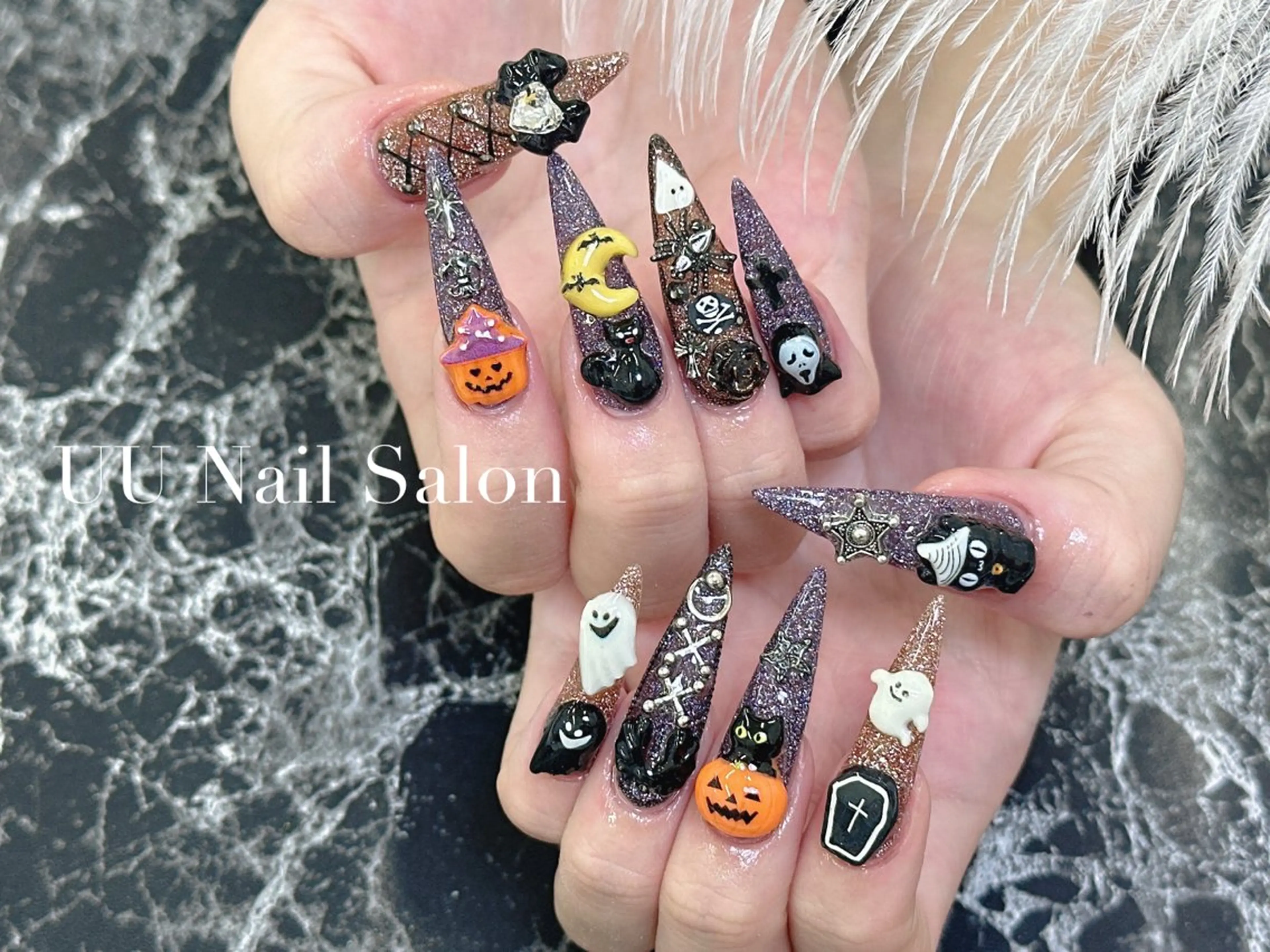 ネイル ハロウィン ハンドネイル UU Nail Salon 西川口のネイルデザイン