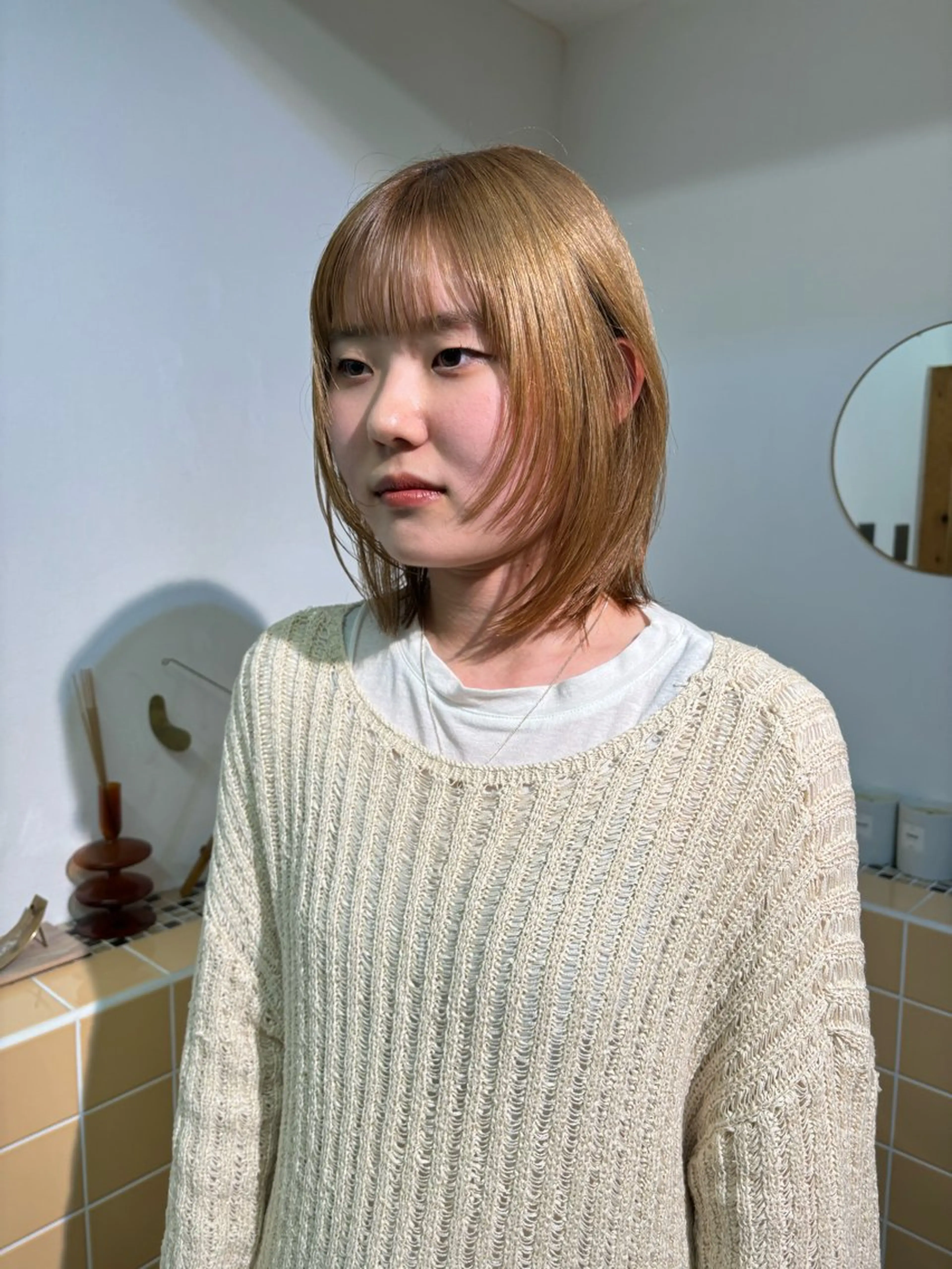 ミディアム カット sakura🌸 レイヤー/韓国ヘアのヘアスタイル