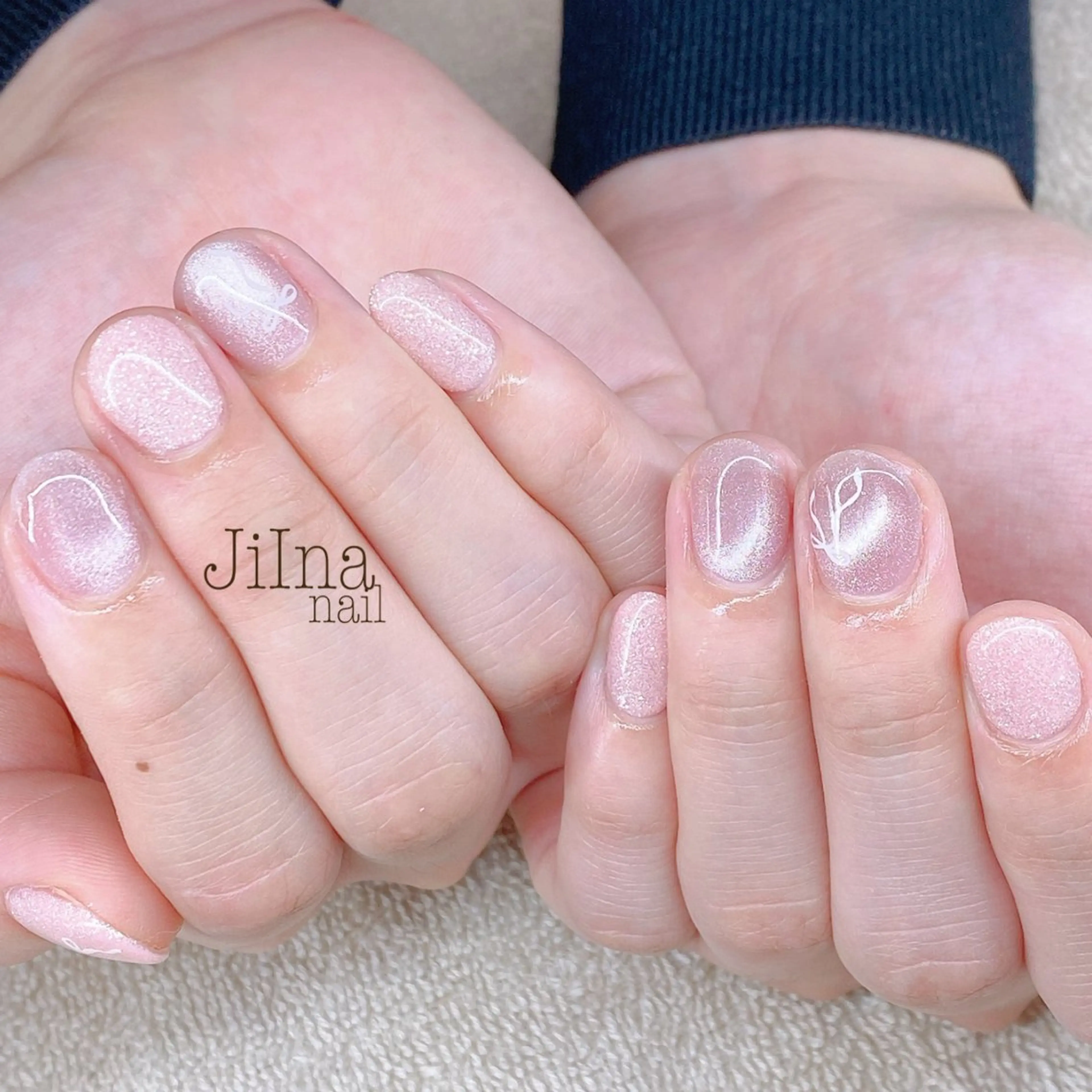ネイル ピンク リボン JiIna nailのネイルデザイン