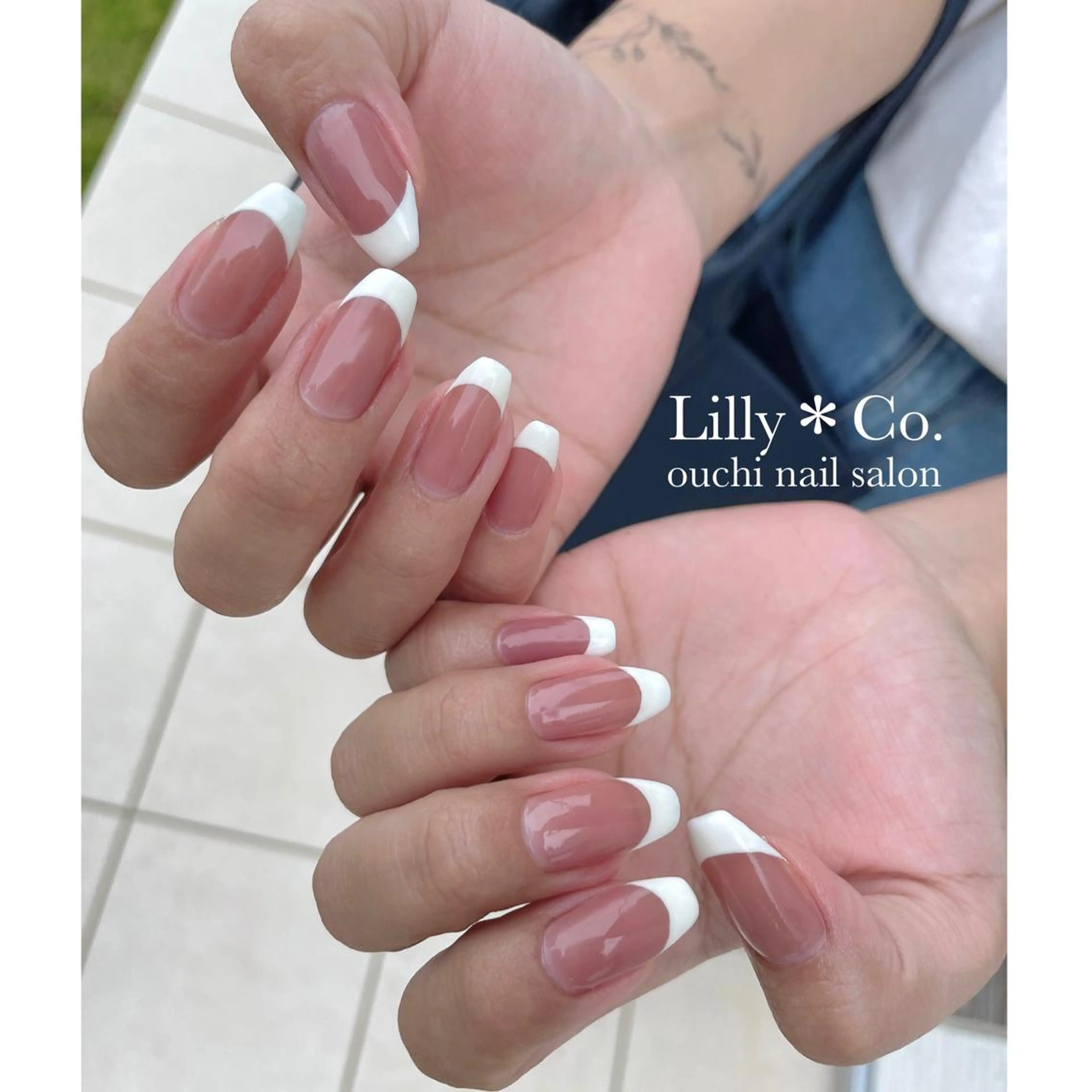 ネイル フレンチネイル ワンカラーネイル ハンドネイル ハンドケア Lilly Co.のネイルデザイン