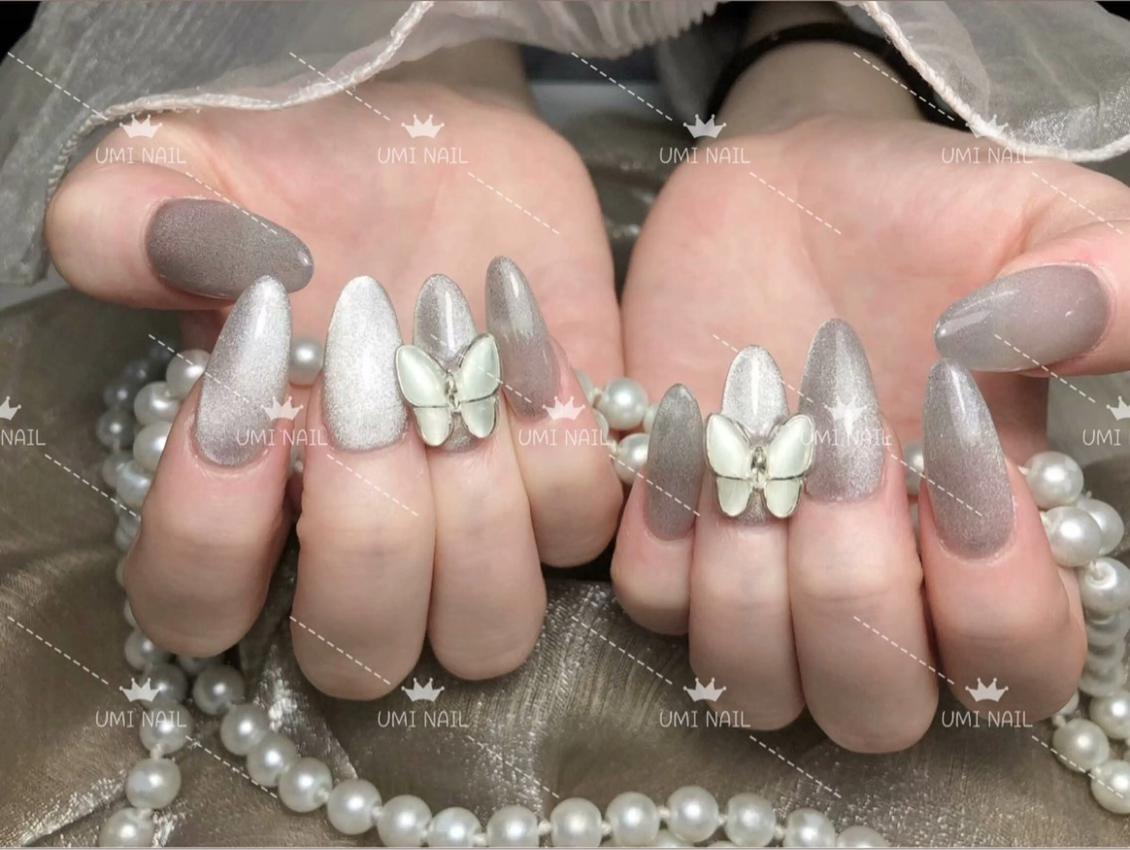 ネイル アートネイル ジェルネイル グラデーション マグネットネイル 持ち込み ハンドネイル ハンドケア LUXE NAIL SALONのネイルデザイン