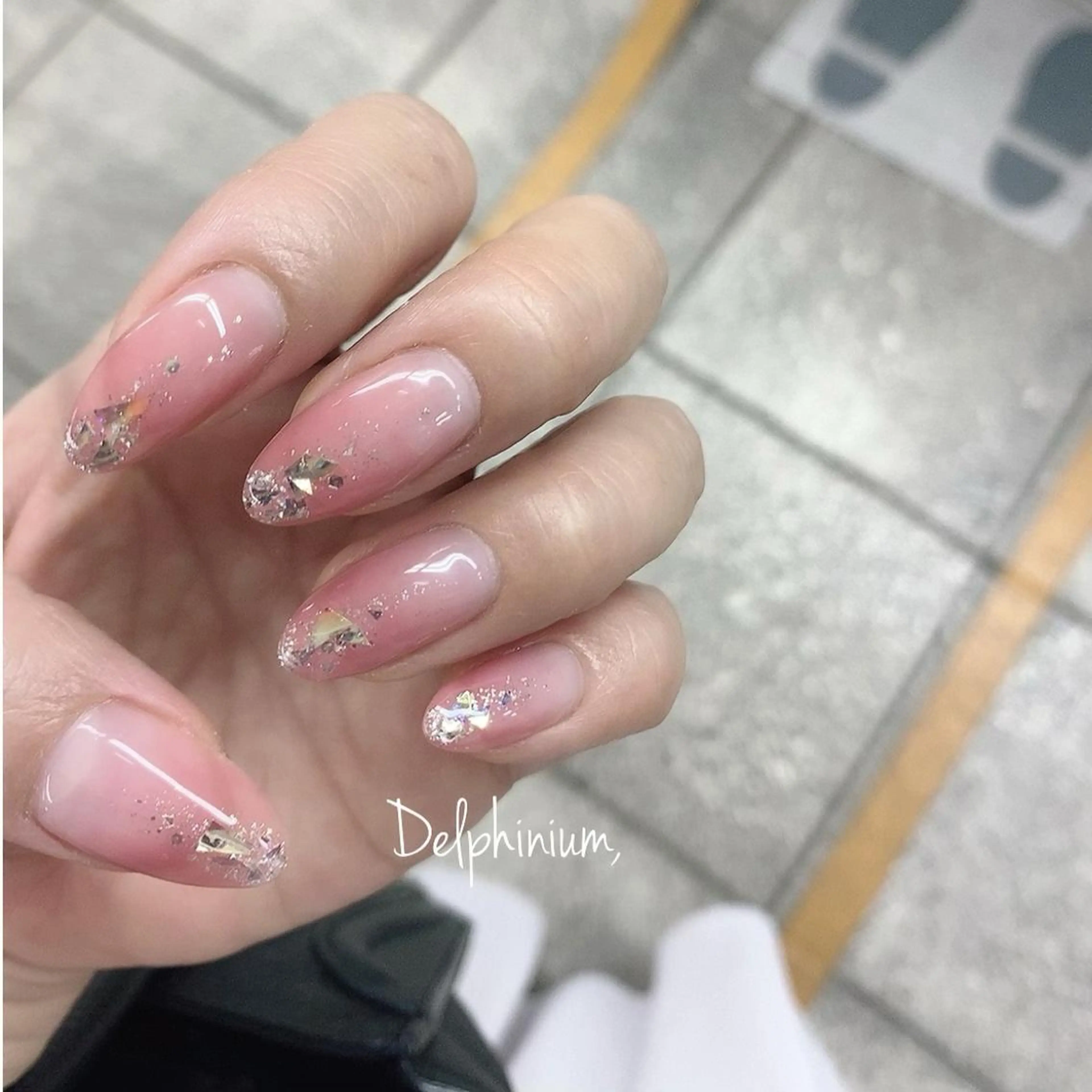 ネイル アートネイル フレンチネイル ガラスフレンチ オフィスネイル シンプルネイル 岡本 友恵のネイルデザイン