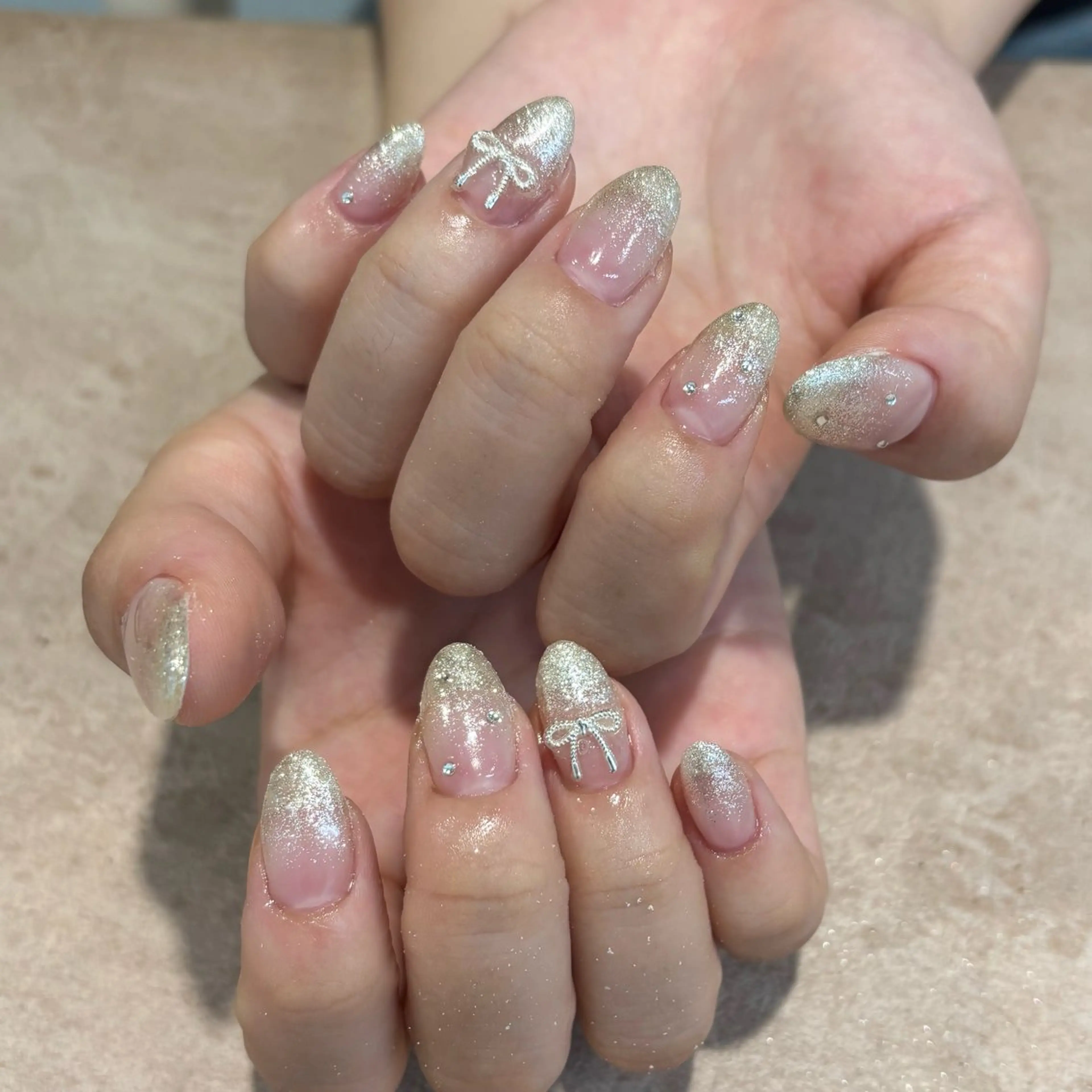 ネイル ガーリー ラメ(グリッター) ラメグラデーション モデル様募集中♡ Kokomi🍮のネイルデザイン