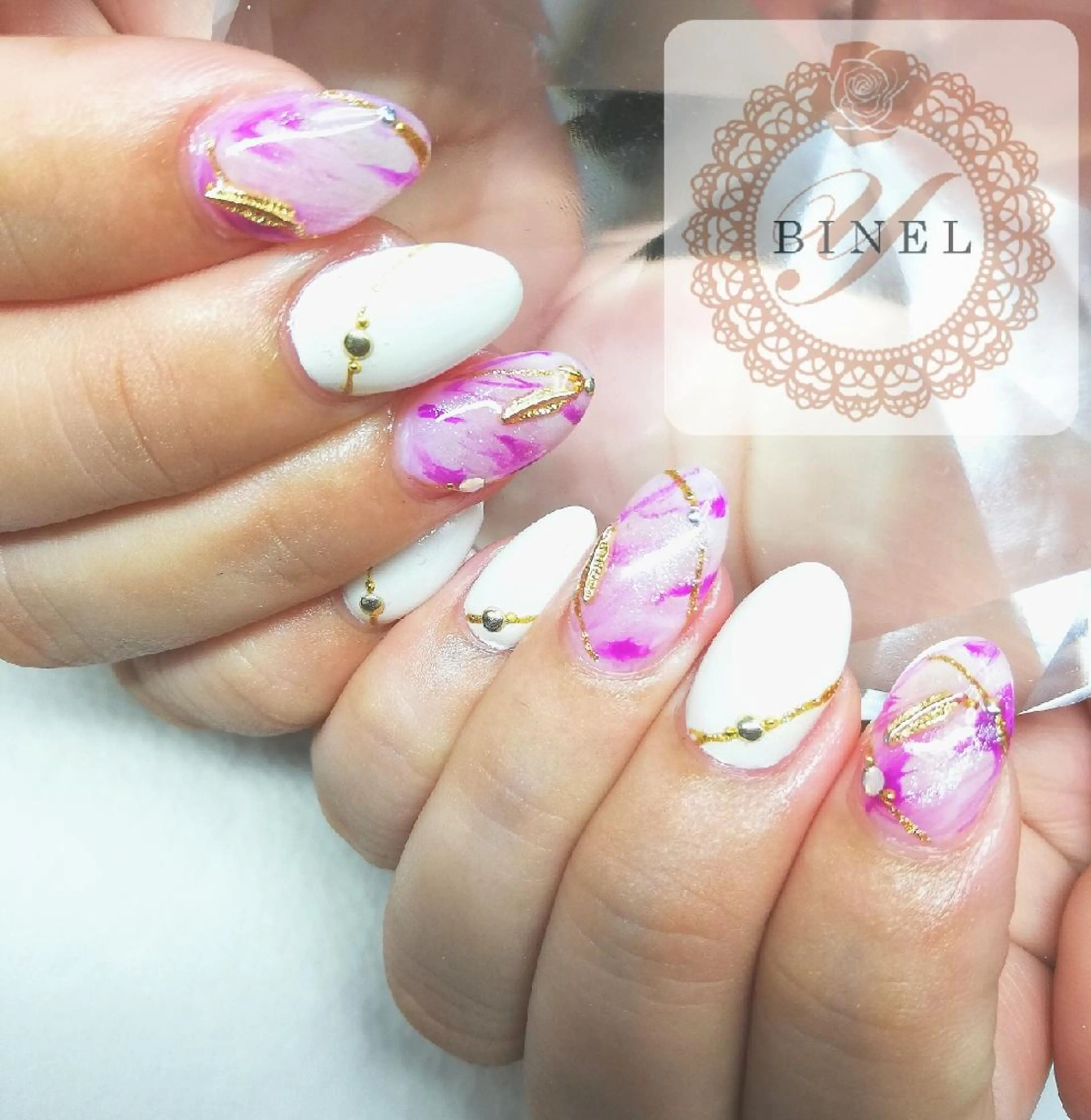 ネイル アートネイル 持ち込み ハンドネイル Nail Salon Y.BINELのネイルデザイン