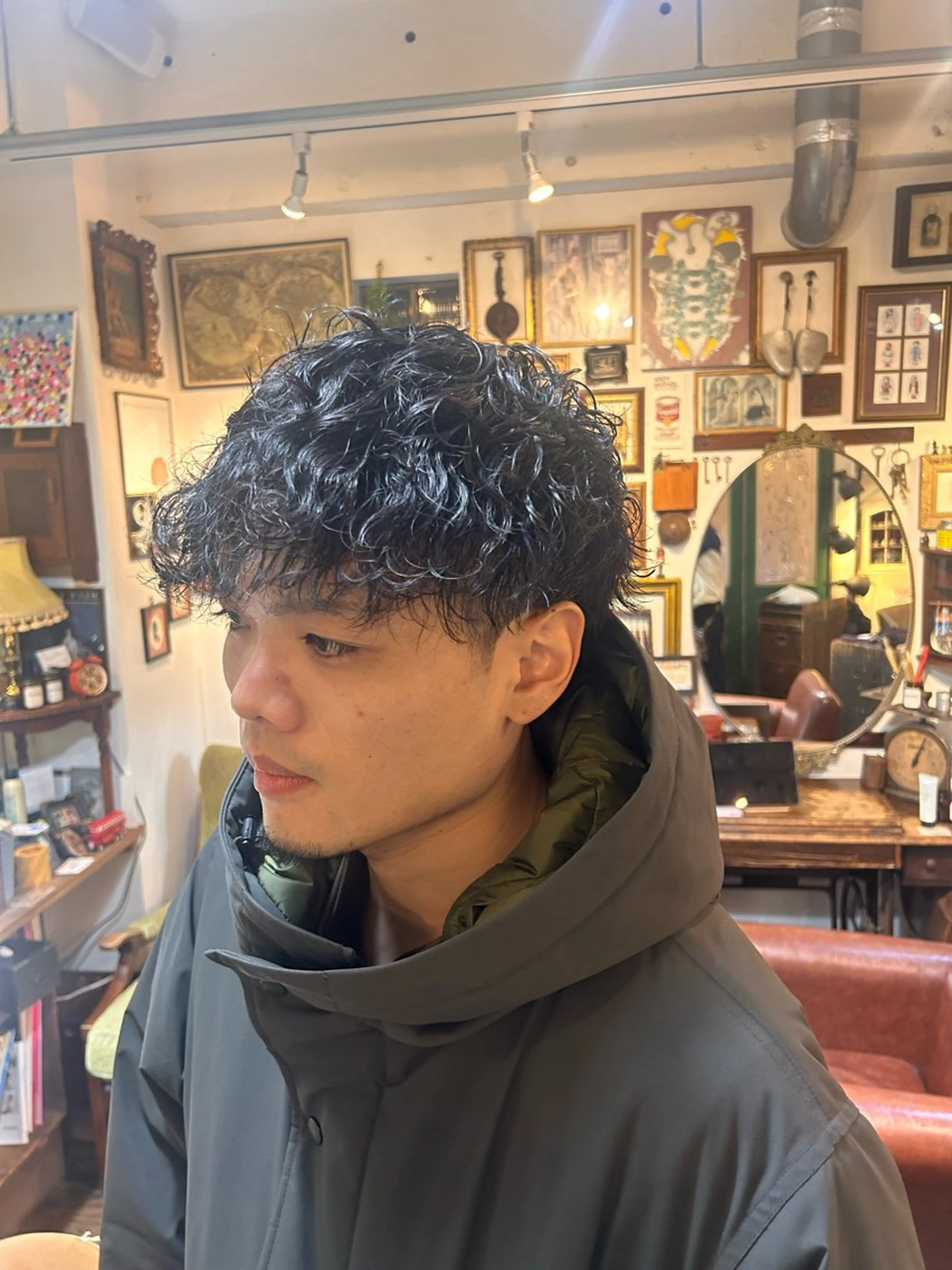 ショート パーマ メンズ カット パーマ 清水千優/パーマ/透 明感カラー/メンズのヘアスタイル