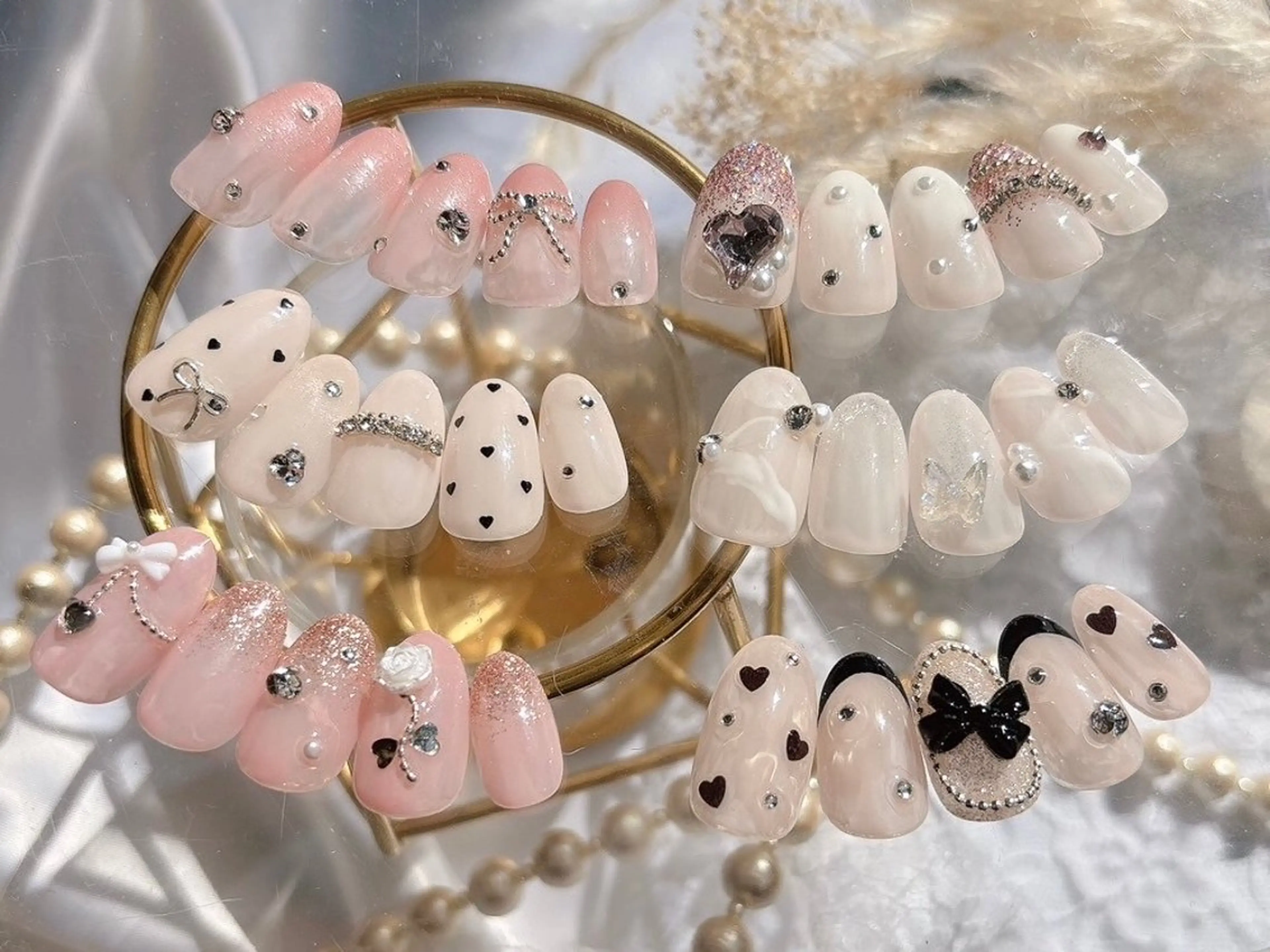 ネイル ガーリー 韓国ネイル ワンホンネイル ハンドネイル GREEM グリームのネイルデザイン