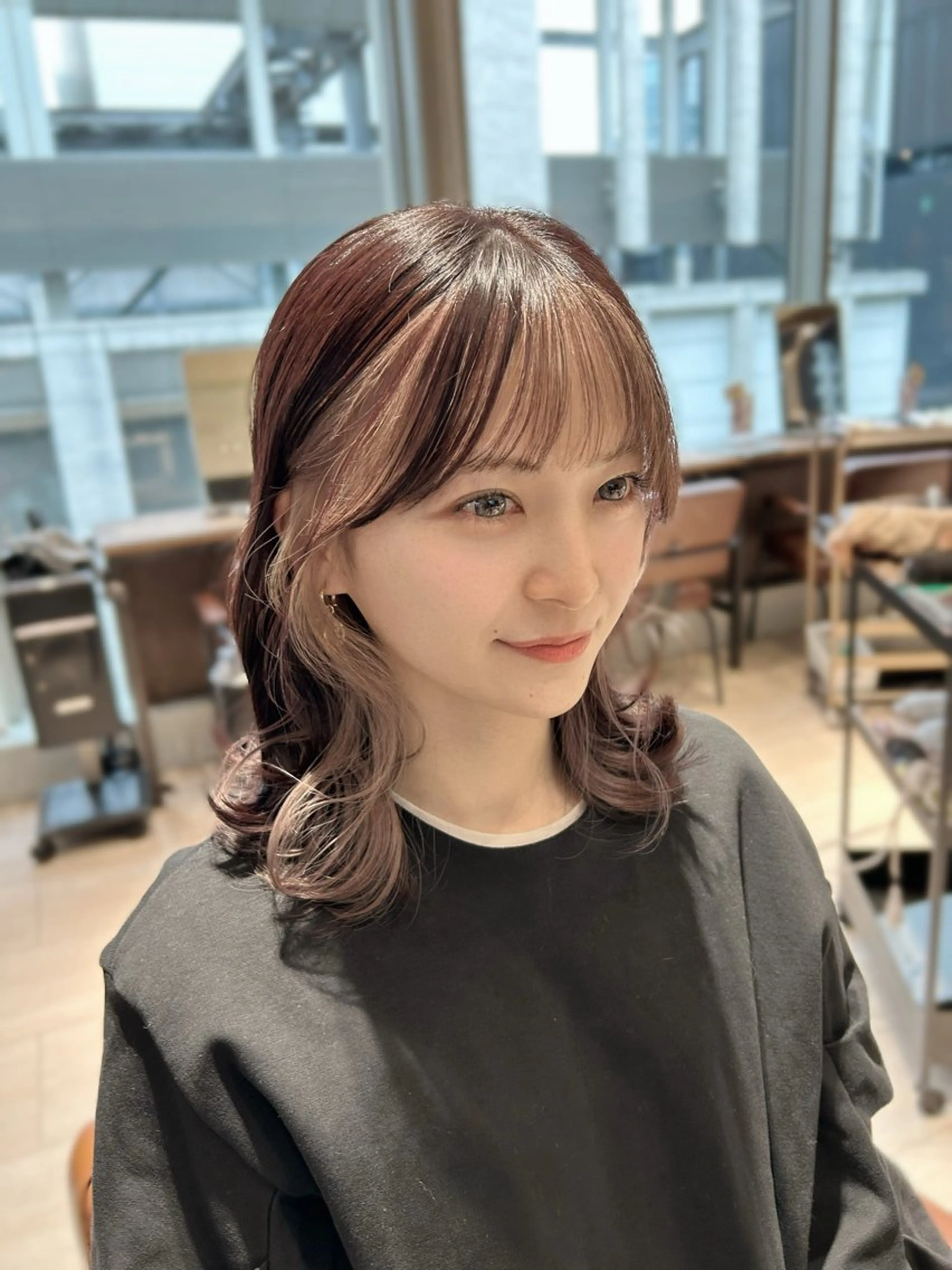 ミディアム カラー カット ヘアカラー トリートメント 🌼大竹美侑/顔まわ りカット/レイヤーのヘアスタイル