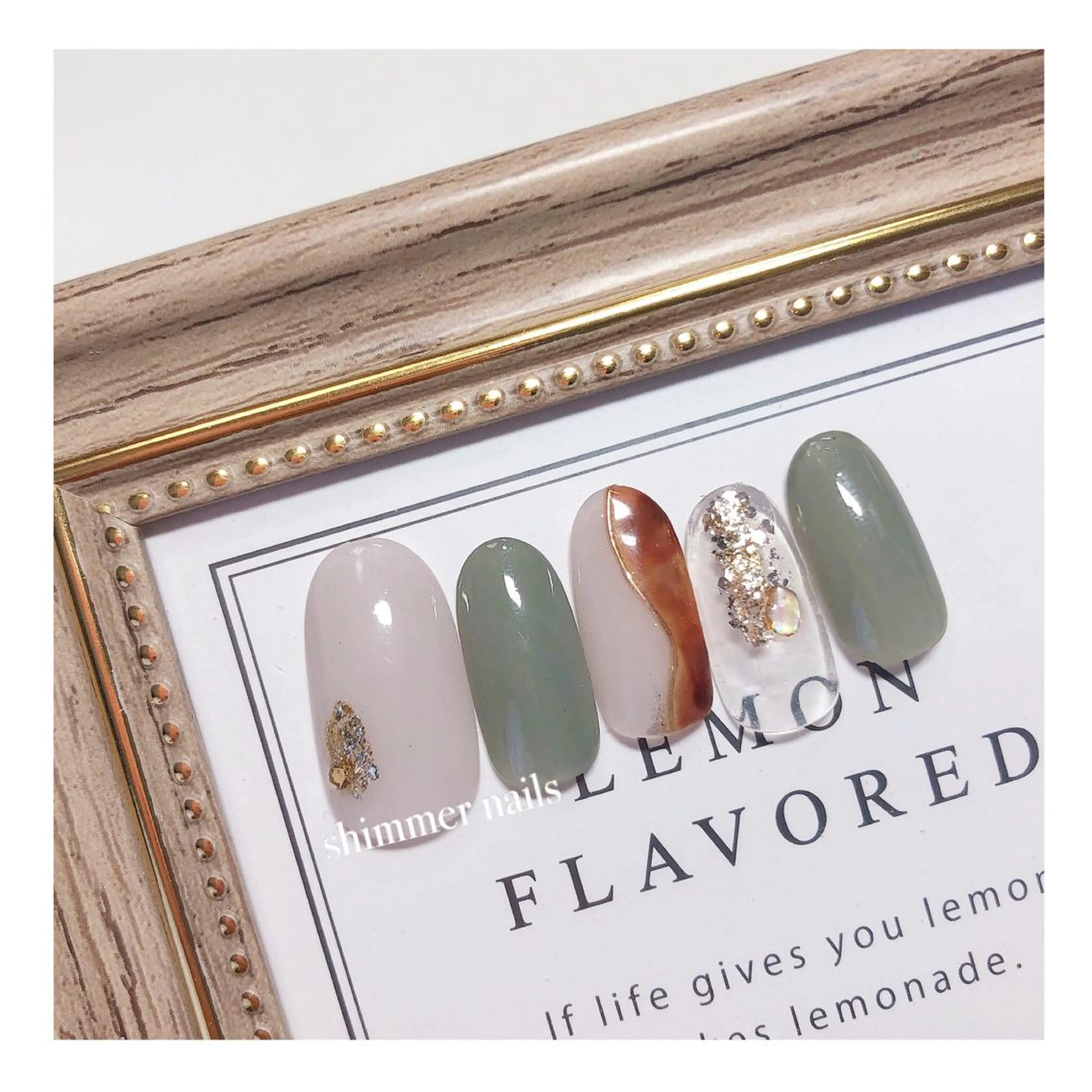 ネイル べっ甲ネイル フットネイル shimmer nailsのネイルデザイン