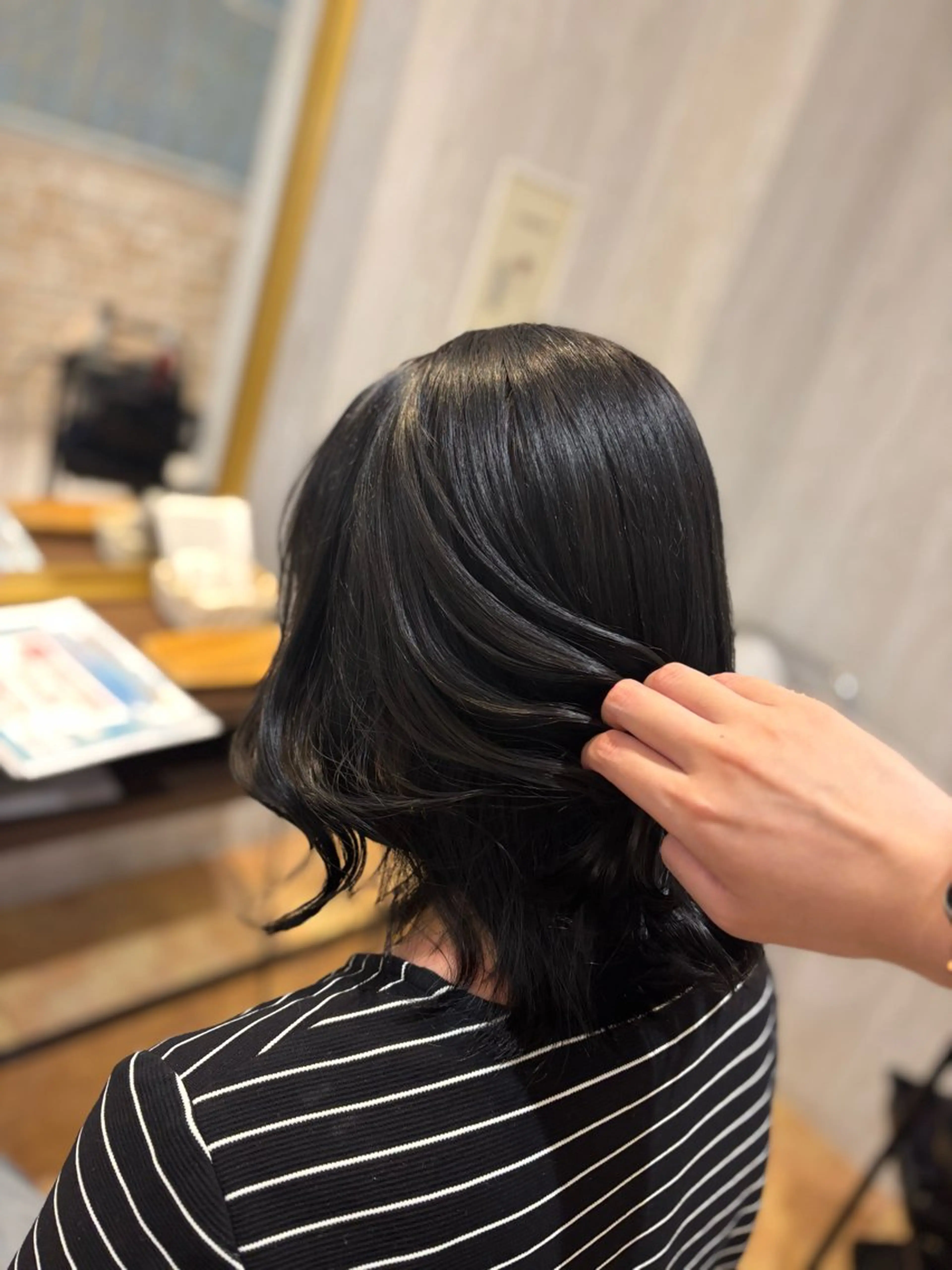 ミディアム カラー ヘアカラー トリートメント yui🥀/ボブ /ブリーチなしカラーのヘアスタイル