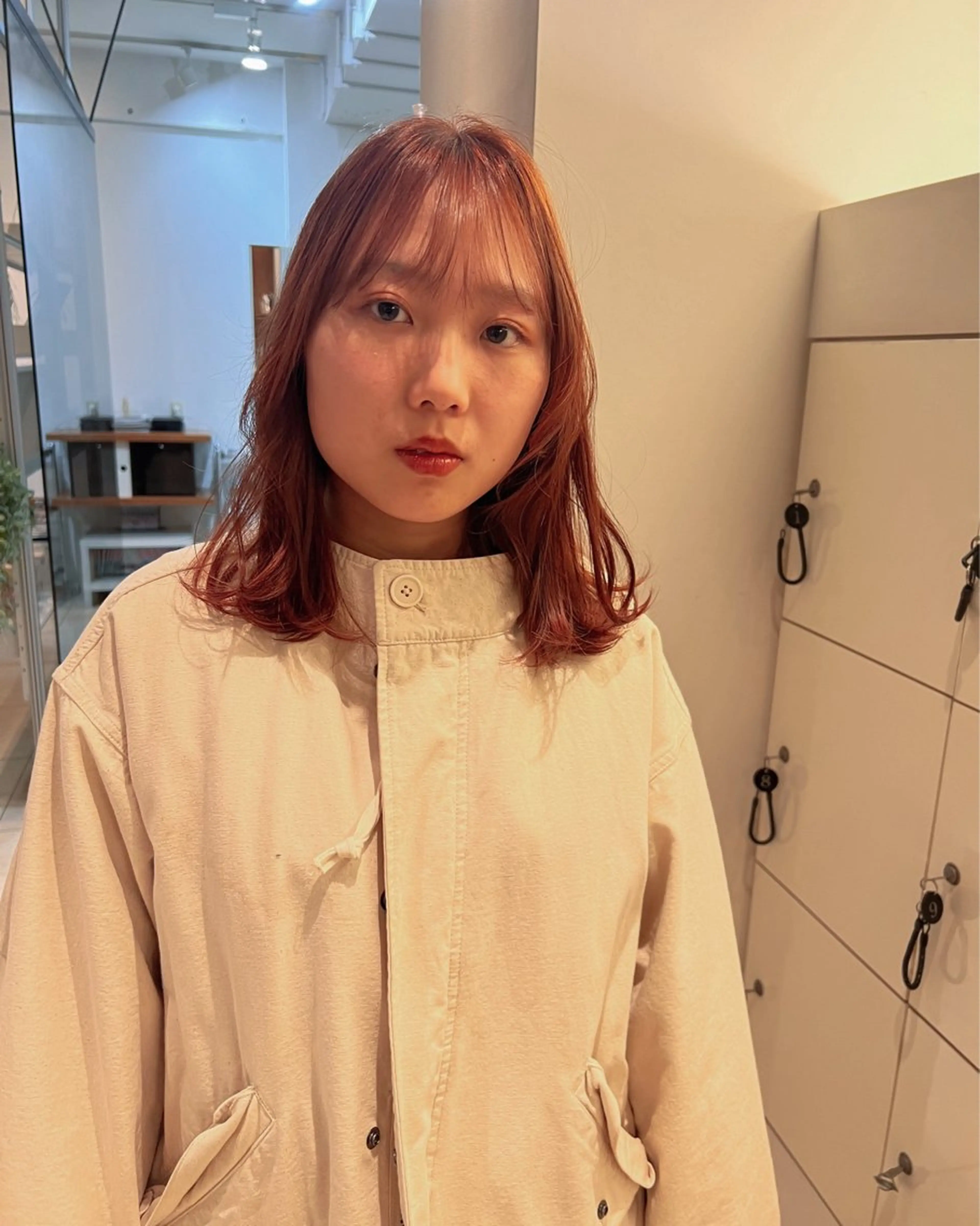 カラー ブラウンカラー オレンジ リリカ🐈‍⬛ブリー チカラー/上永谷のヘアスタイル