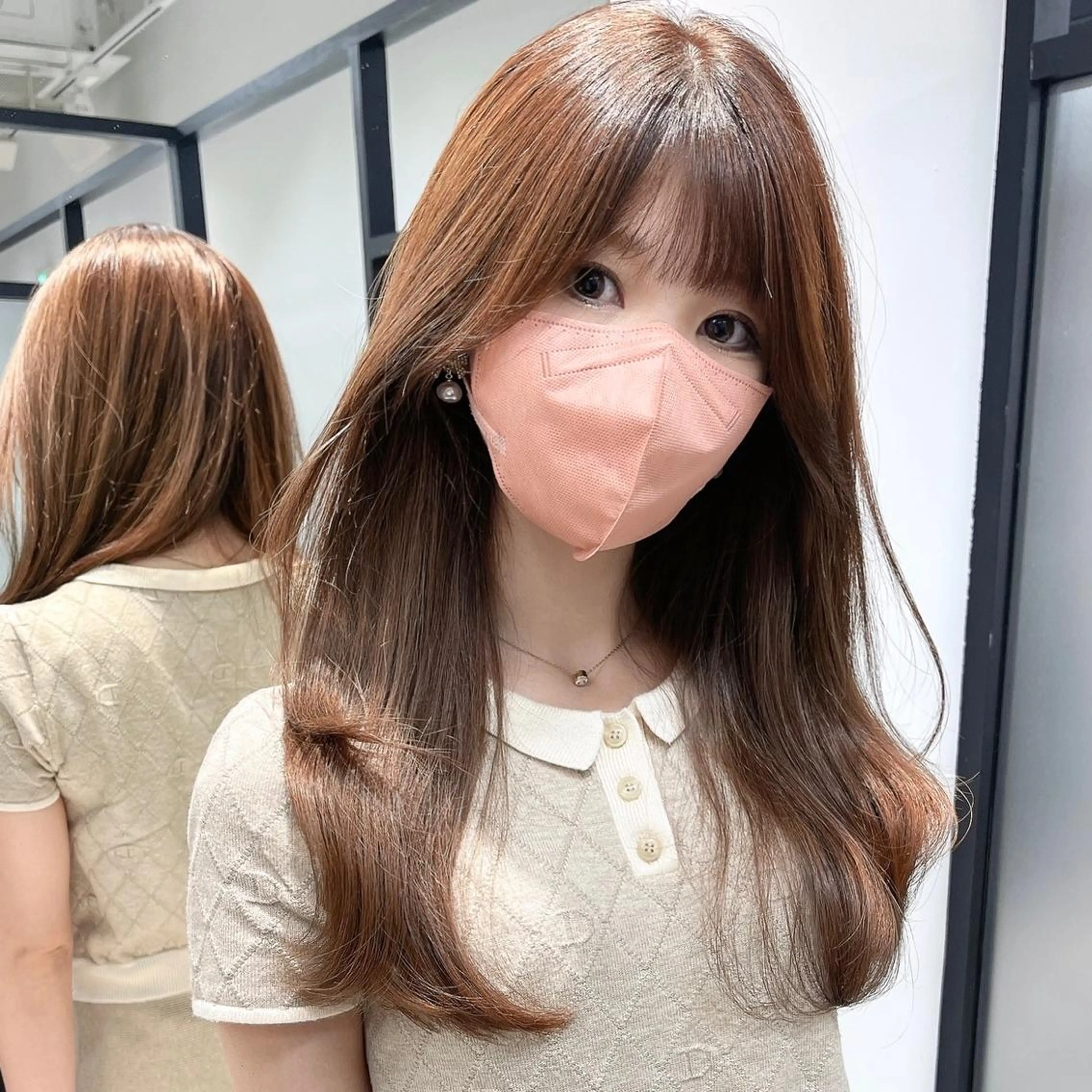 ロング ヘアカラー 韓国レイヤーカット 髪質改善▫️水野有真のヘアスタイル