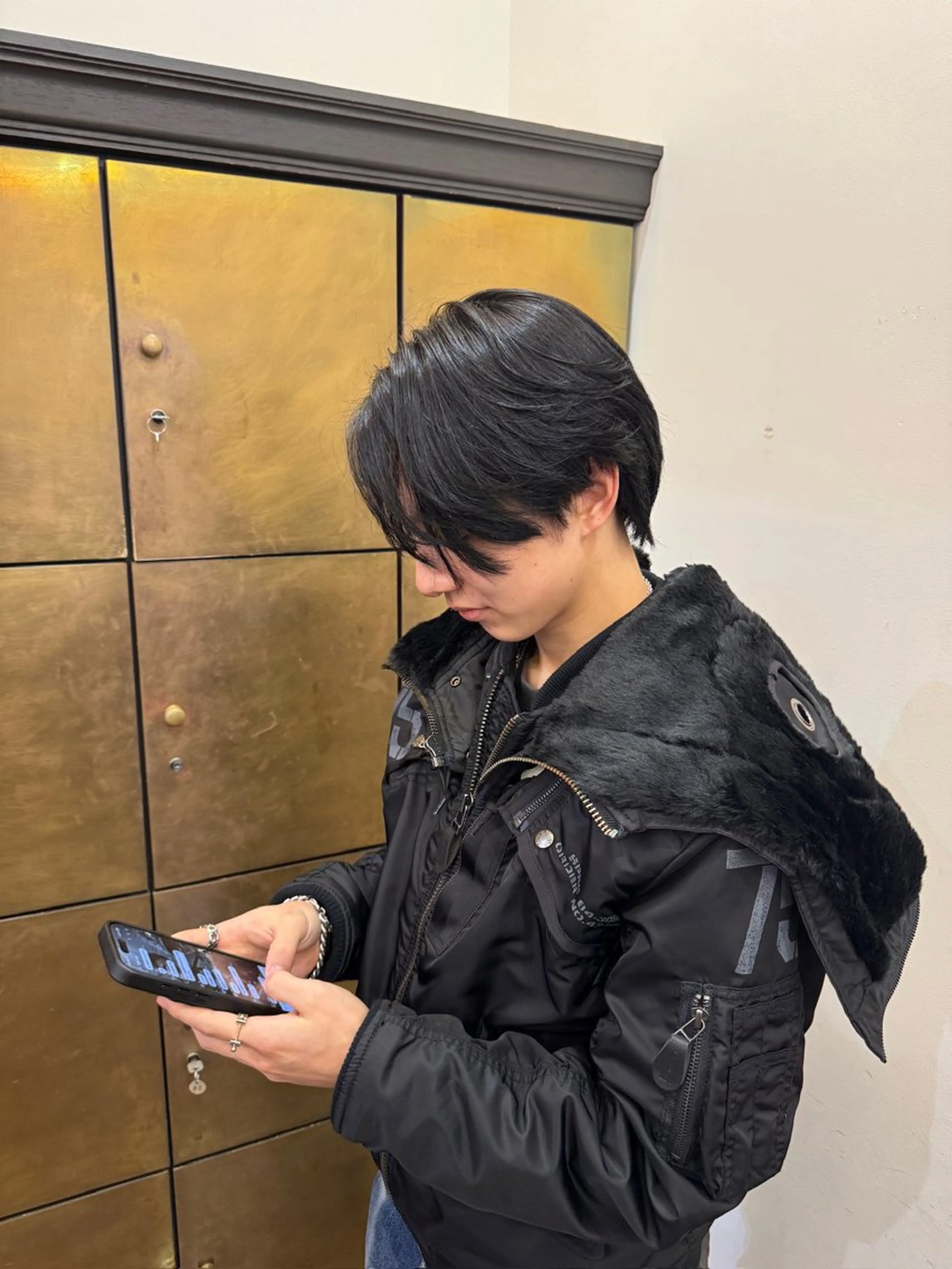 ショート カラー メンズ メンズ就活ヘア 黒髪 透明感カラー 天野 珠華のヘアスタイル