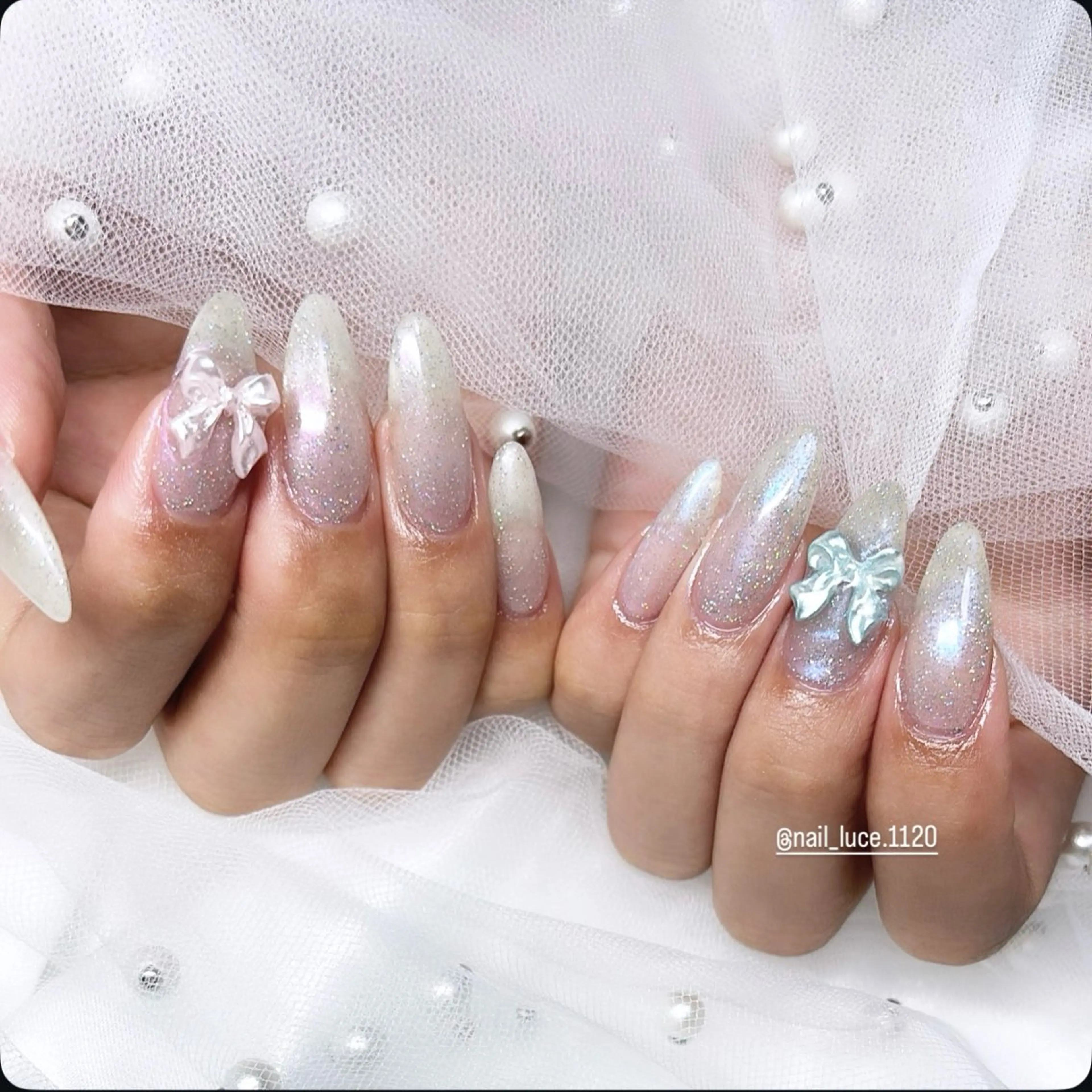 ネイル リボン ハンドネイル ハンドケア 竹内 ことよのネイルデザイン