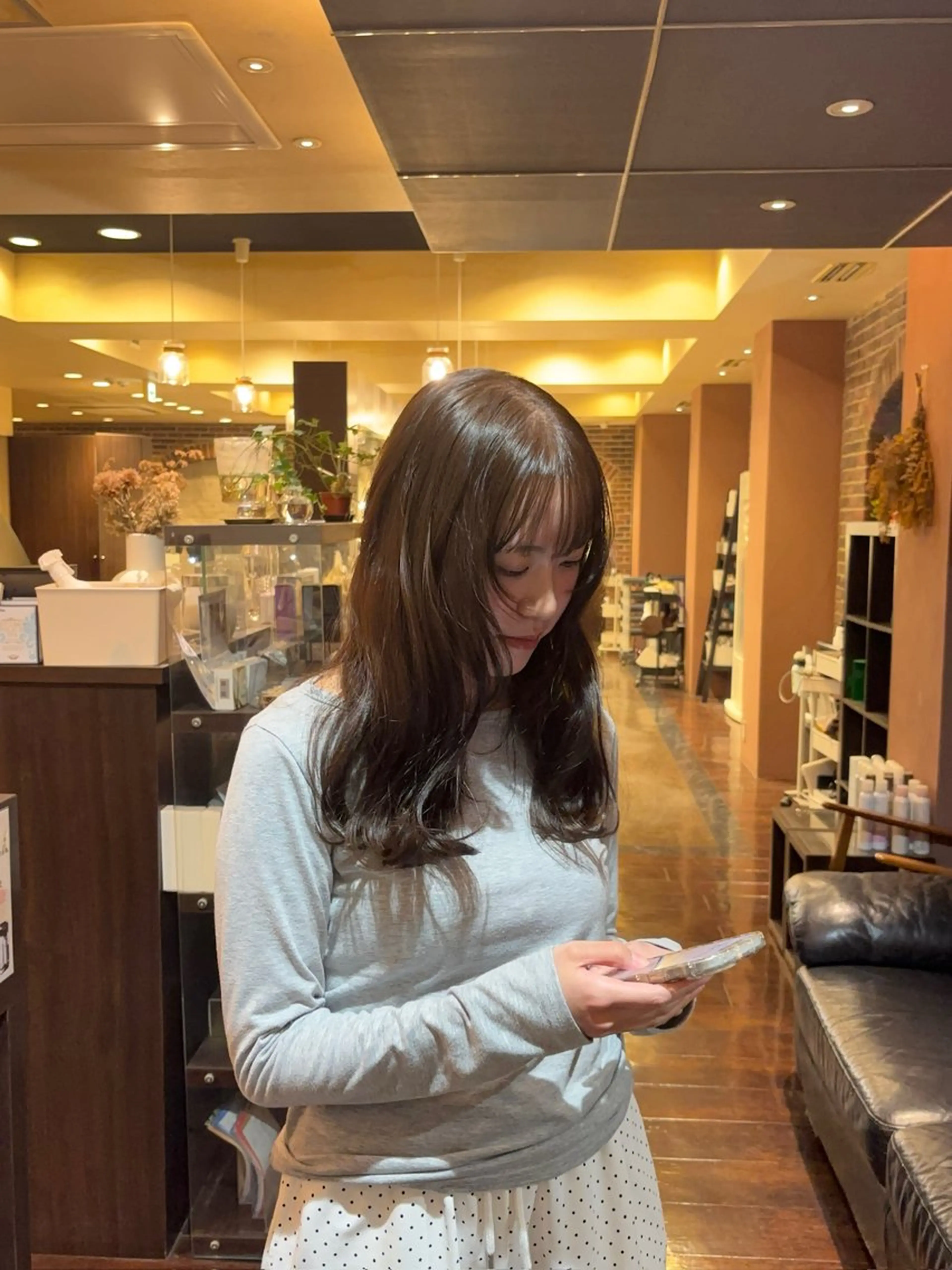 カラー パーマ ベージュカラー ブリーチ ブラウンカラー ブラウンベージュ ダブルカラー [naitre] mashiroのヘアスタイル