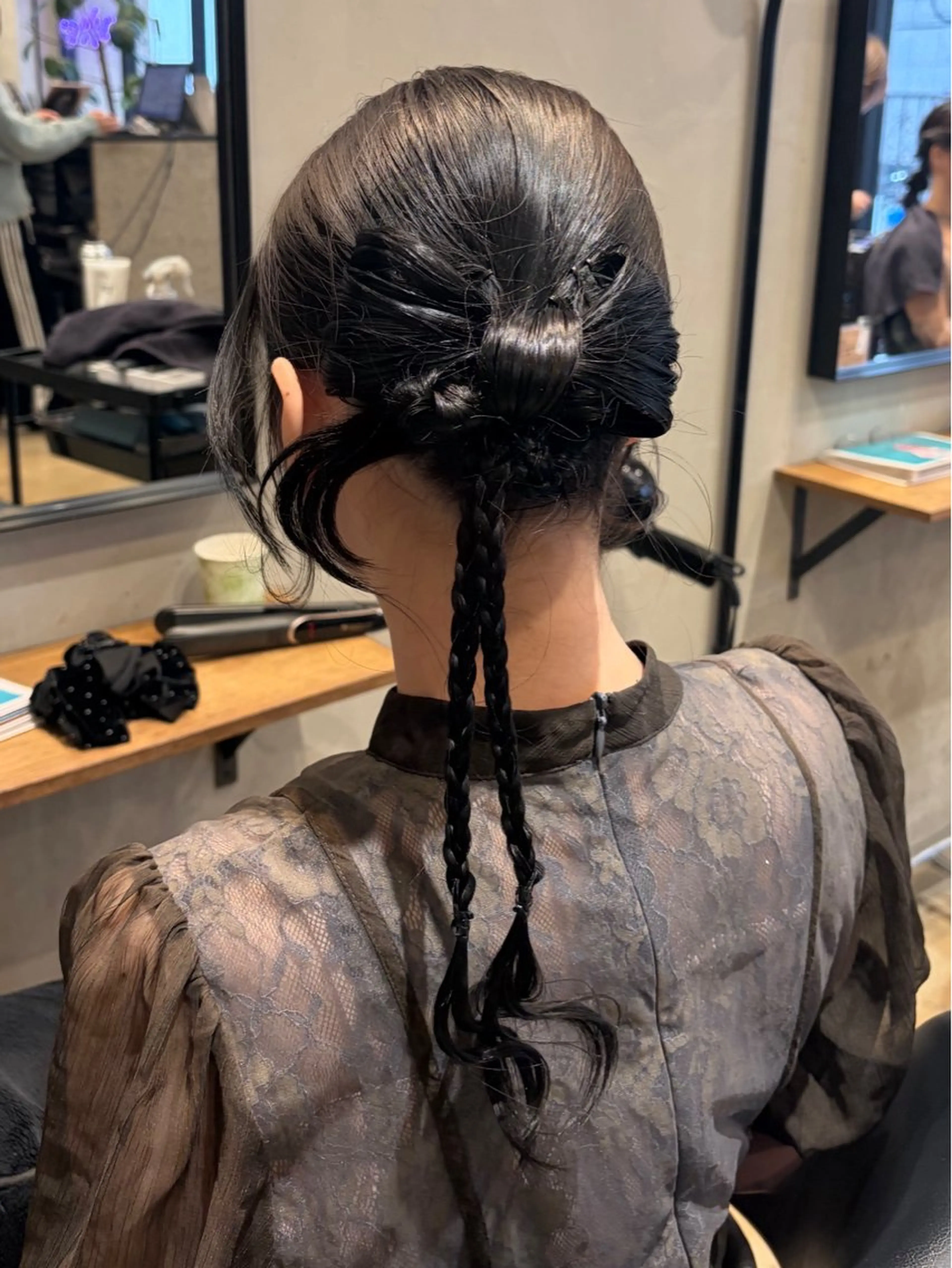 ロング ヘアアレンジ ヘアセット みわ/博多 ブリーチ/メンズヘアのヘアスタイル