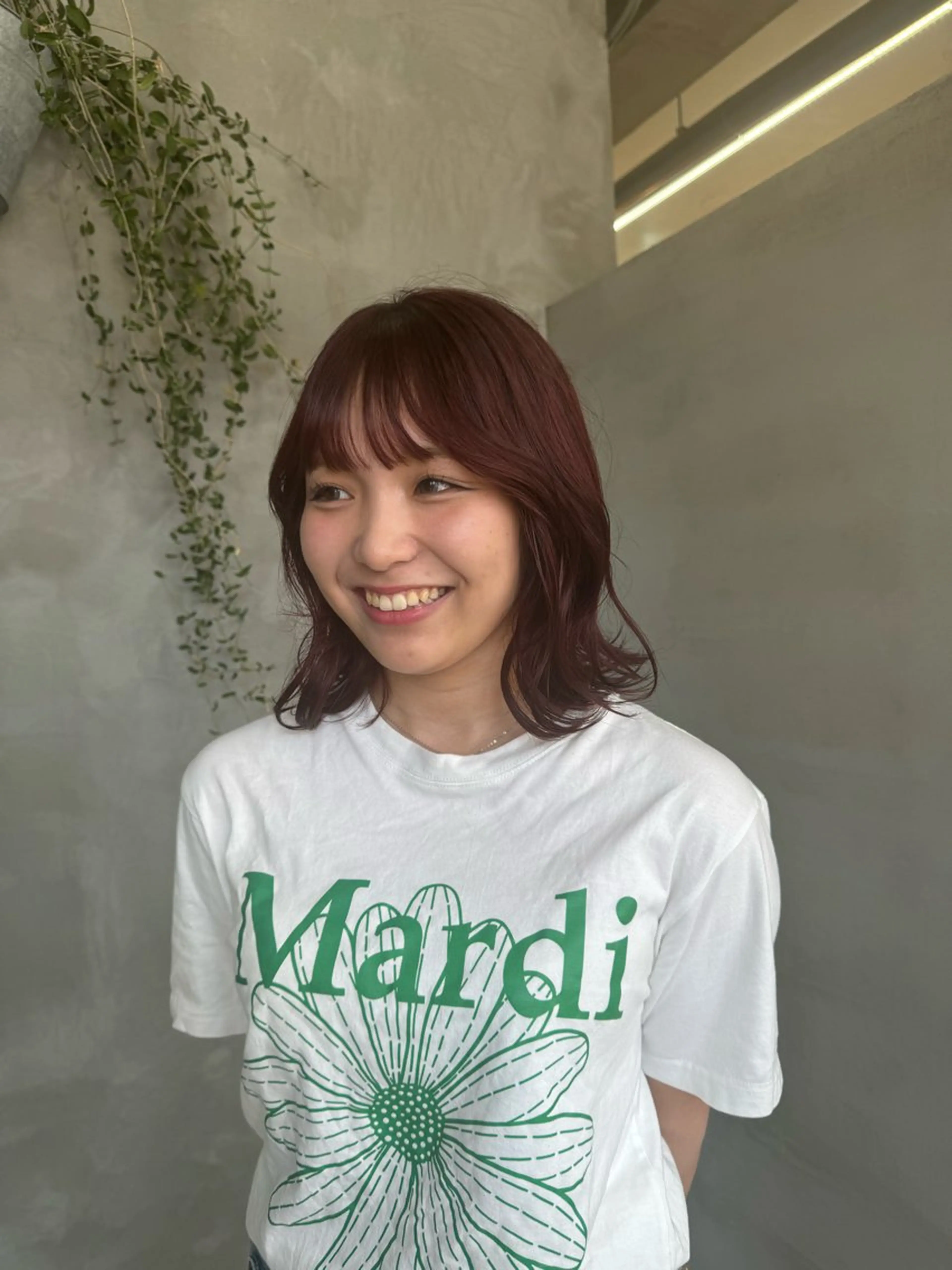 ショート カラー ブラウンカラー レッドカラー tetohair ありもとみゆのヘアスタイル