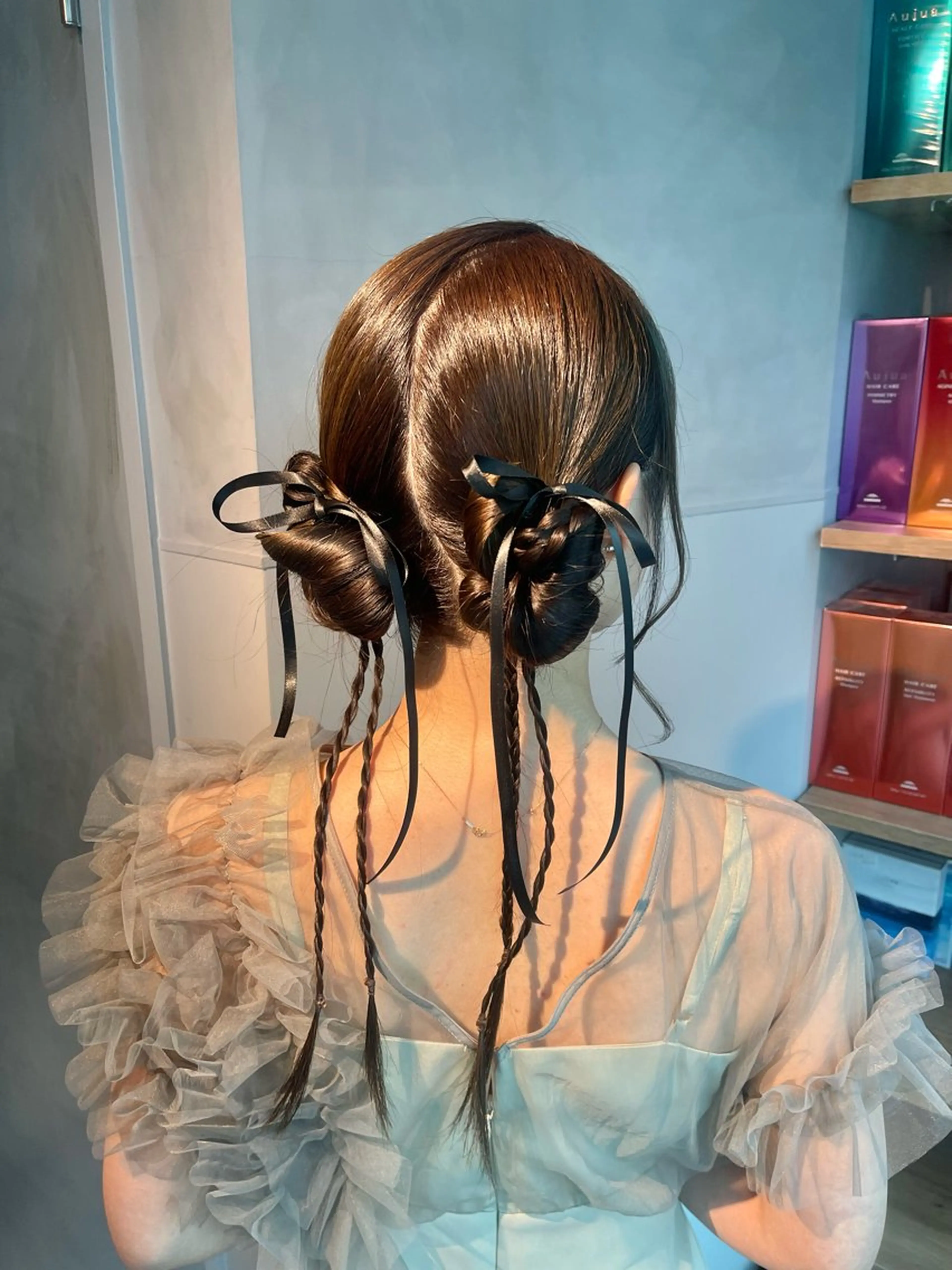 ヘアアレンジ ポニーテール 結婚式・ブライダル 卒業式のヘアスタイル ヘアセット charm《銀座》 ヘアセット/縮毛矯正のヘアスタイル