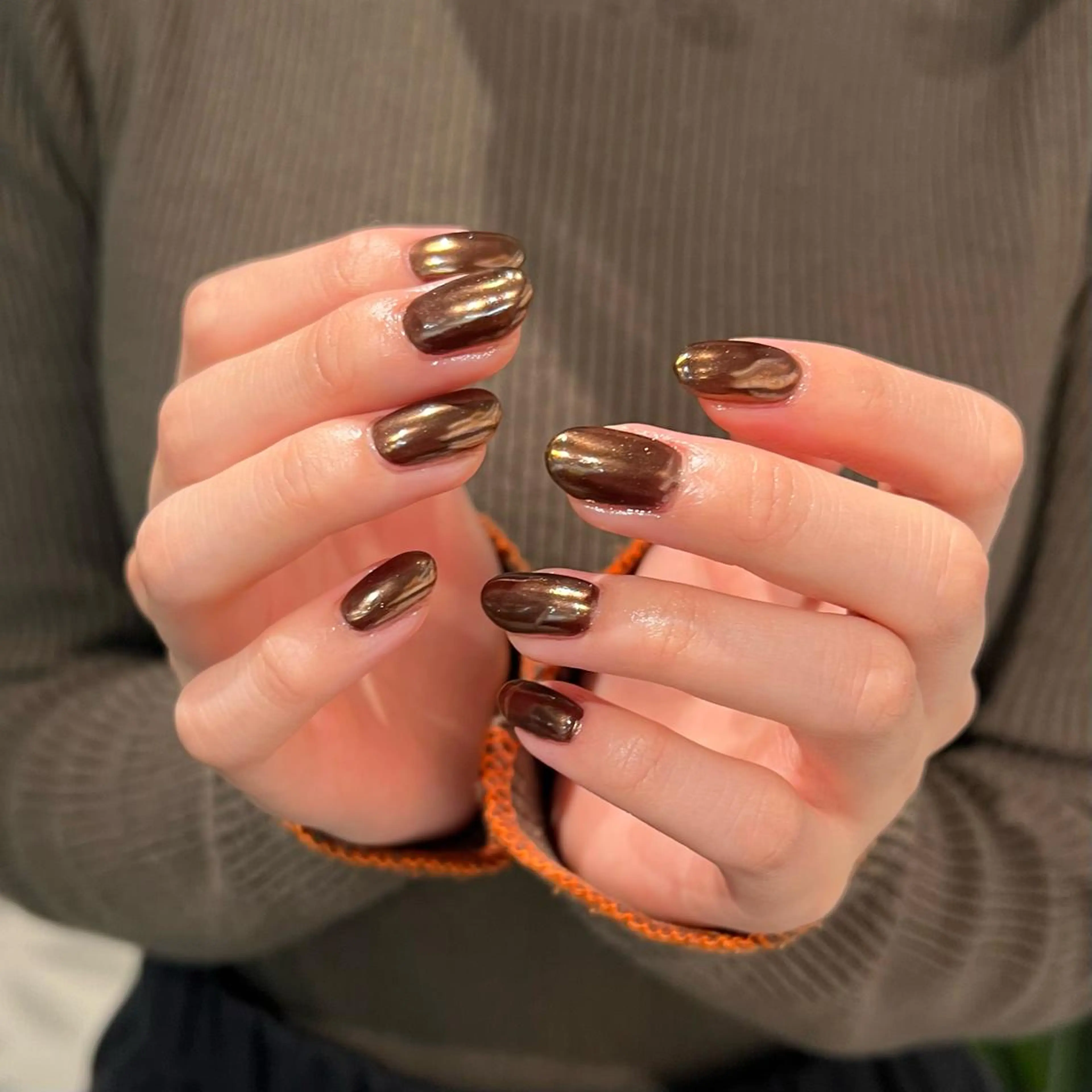 ネイル ブラウン 持ち込み Nico所属・Nico🌛 Karenのネイルデザイン