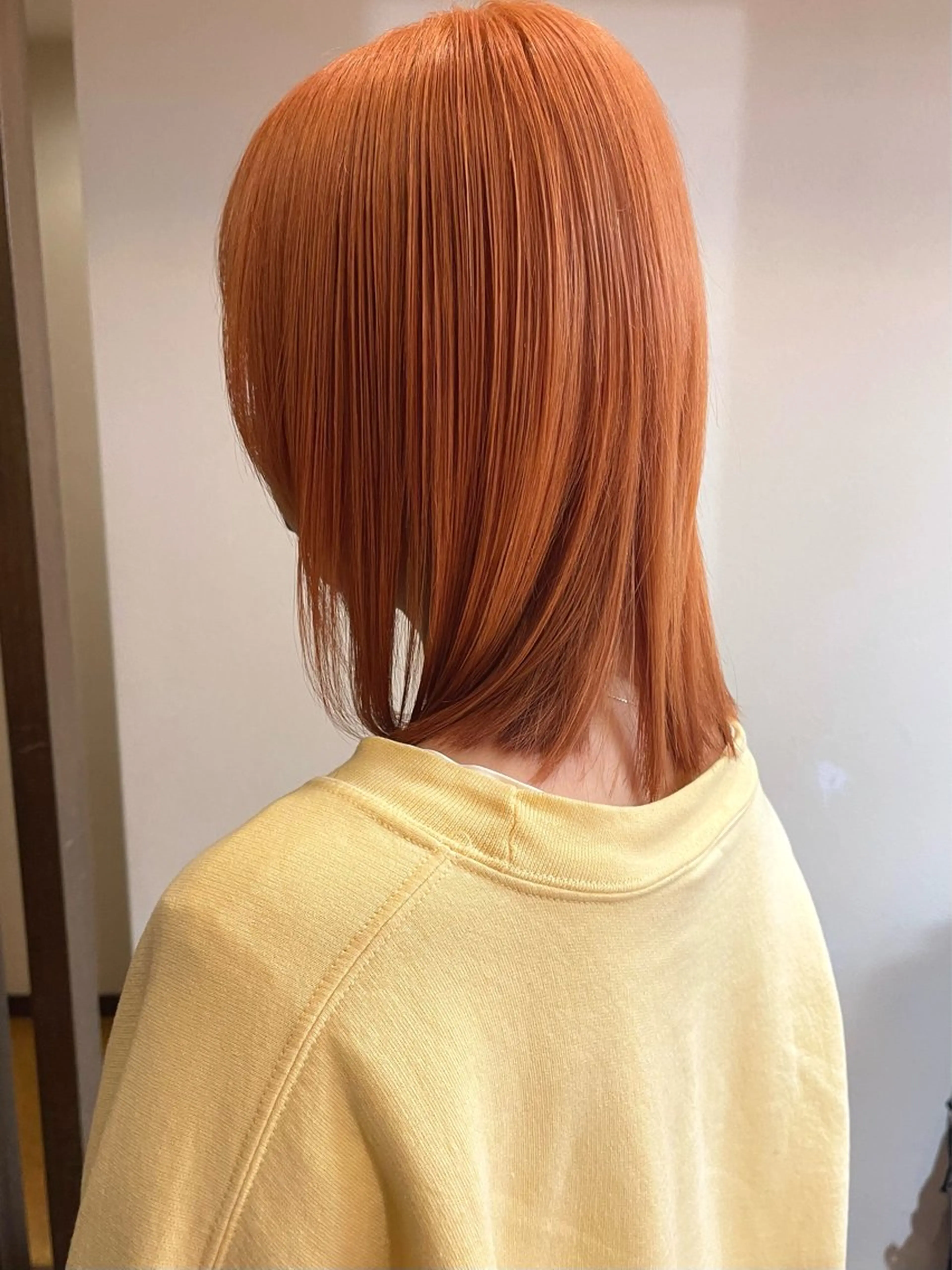 ミディアム カラー ブリーチ オレンジ 髪質改善 カット ヘアカラー トリートメント 髪質改善ｶﾗｰ ｹｱﾌﾞﾘｰﾁ/ﾀﾑのヘアスタイル