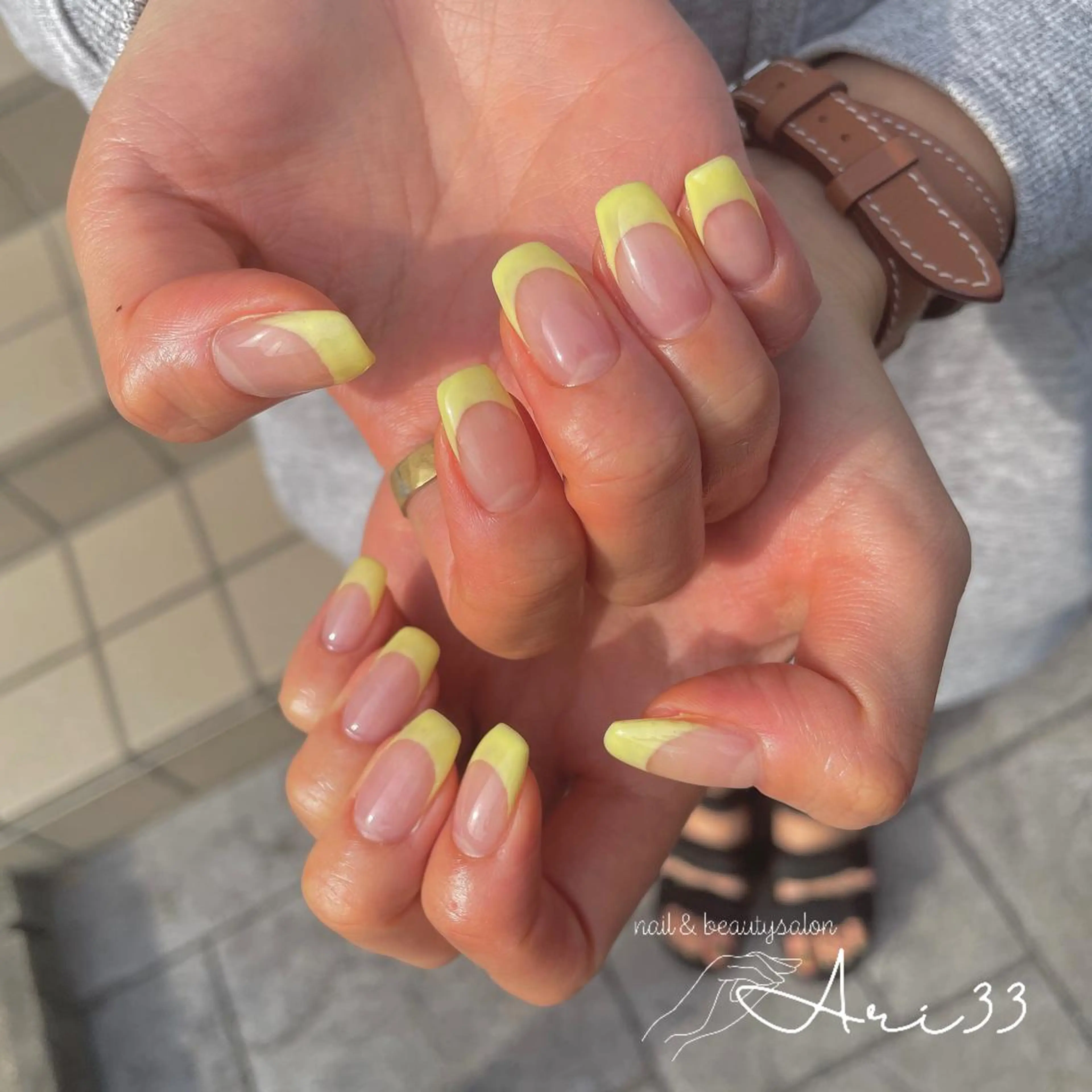 ネイル フレンチネイル スクエアネイル プライベートサロン Ari33nailのネイルデザイン